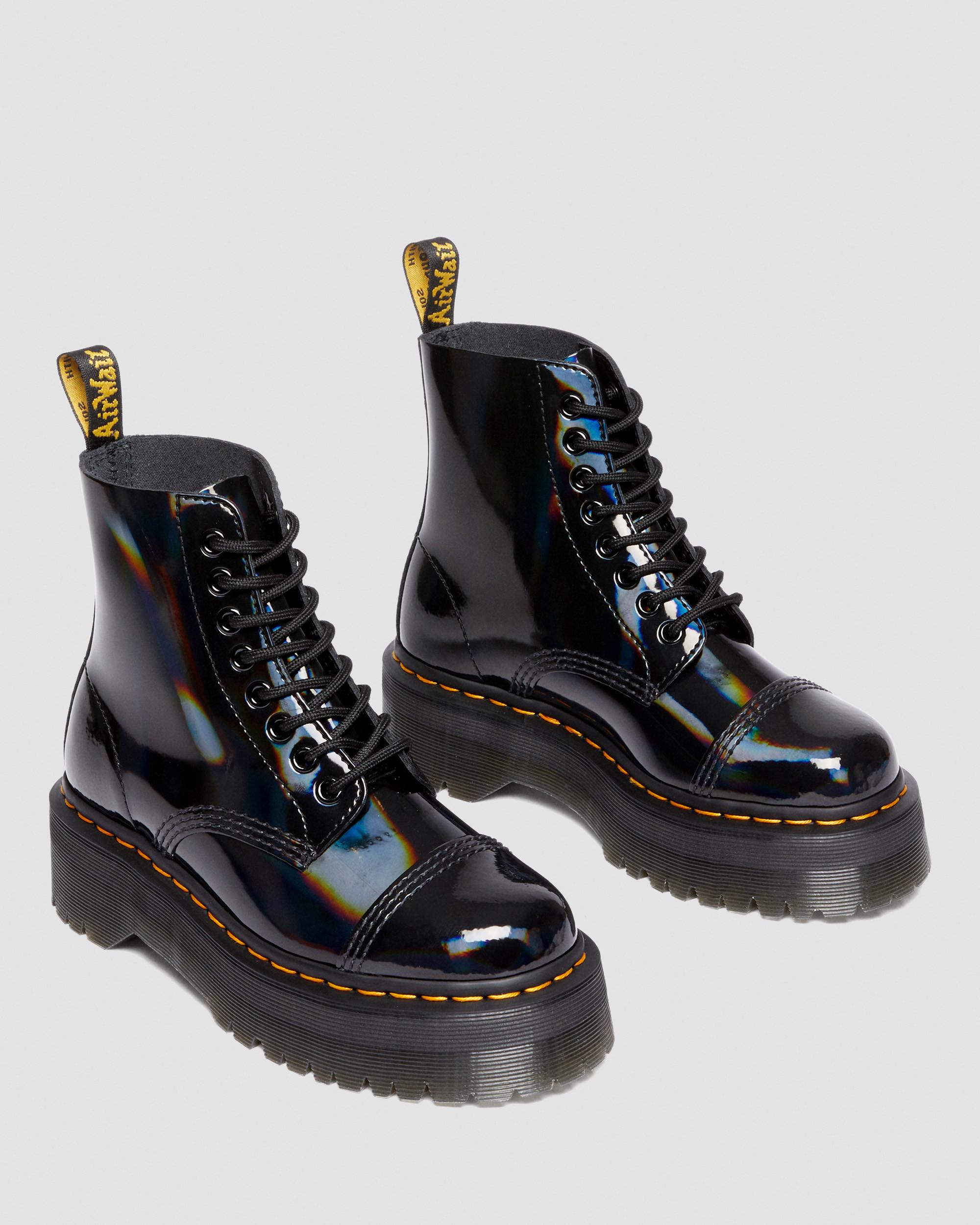 Sinclair Prism Leather Platform Boots in Black