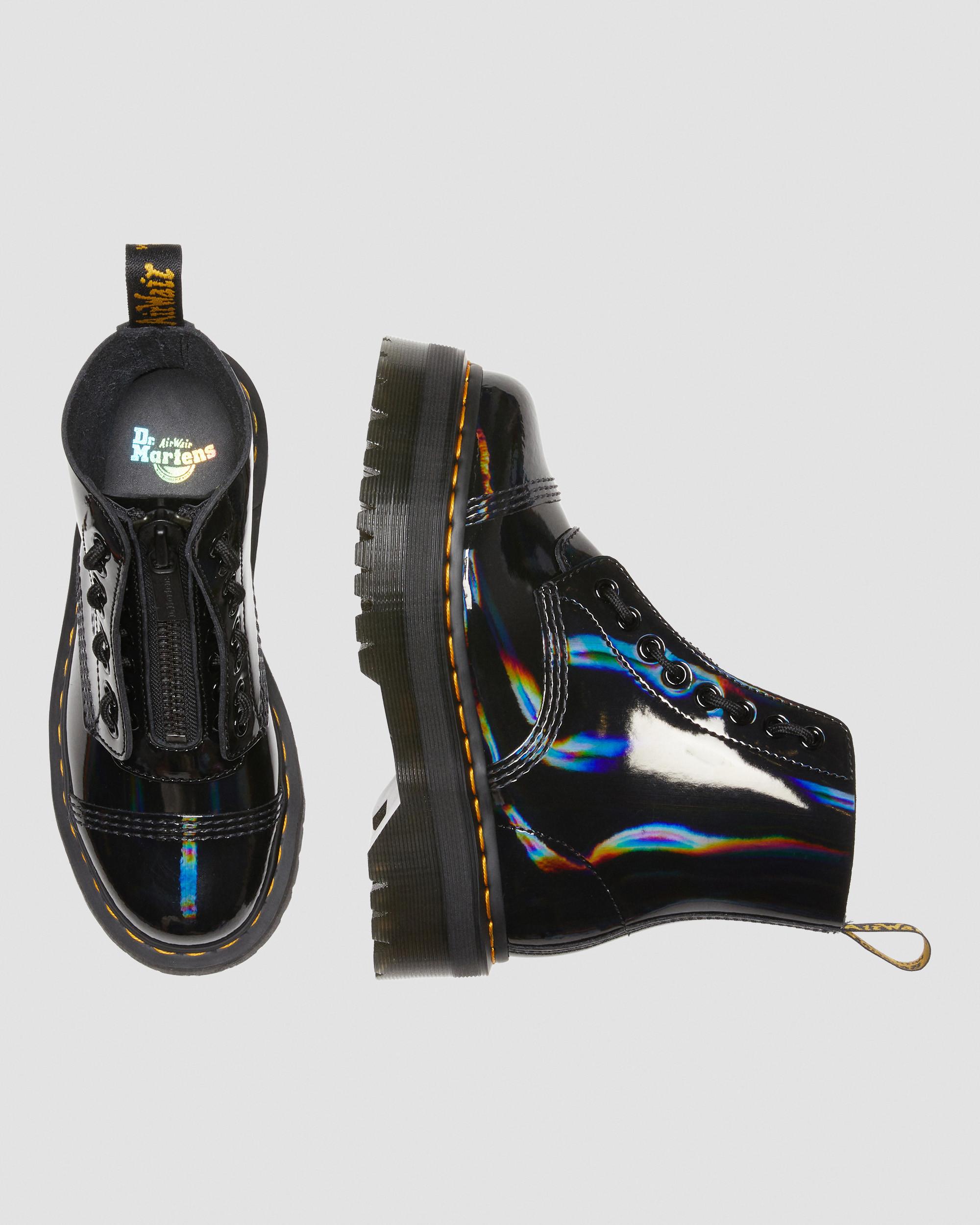 Sinclair Prism Leather Platform Boots in Black
