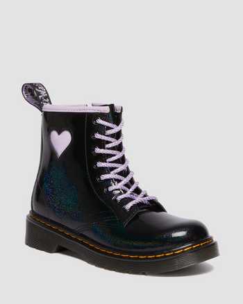 Junior 1460 Shimmer Heart Lace Up Boots