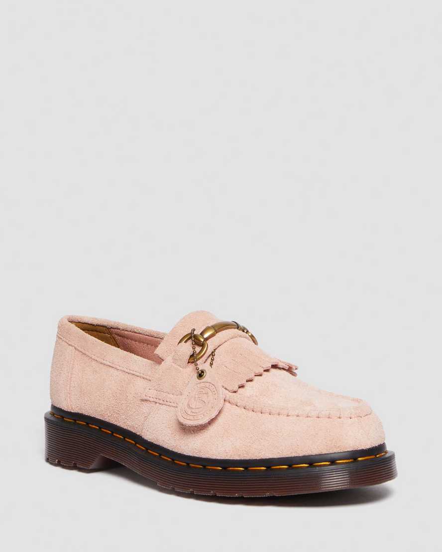 Dr. Martens Adrian Snaffle Desert Oasis Suede Loafers Shoes In Peach Beige
