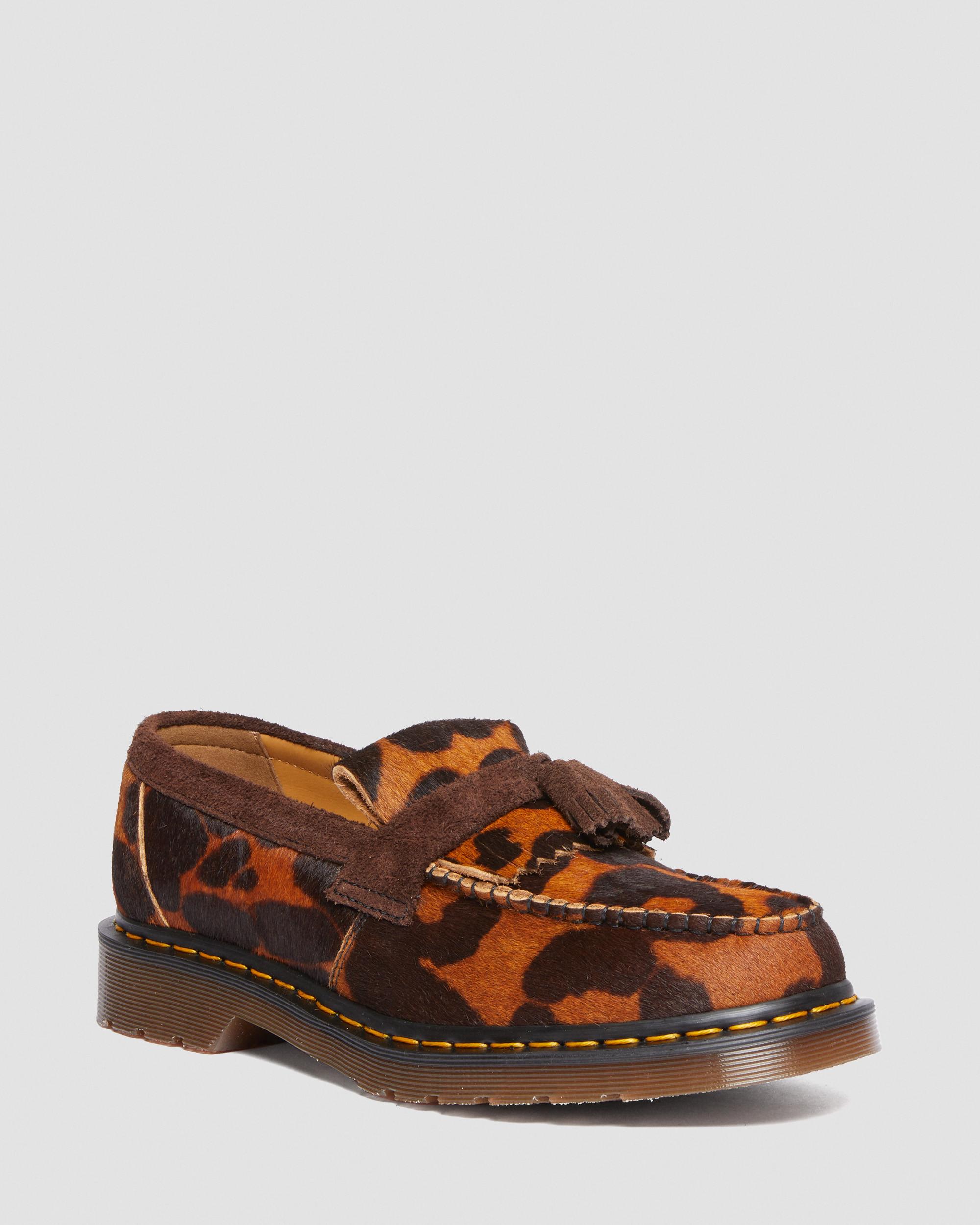 Adrian Made In England Hair On Tassel Loafers in Ocelot | Dr. Martens