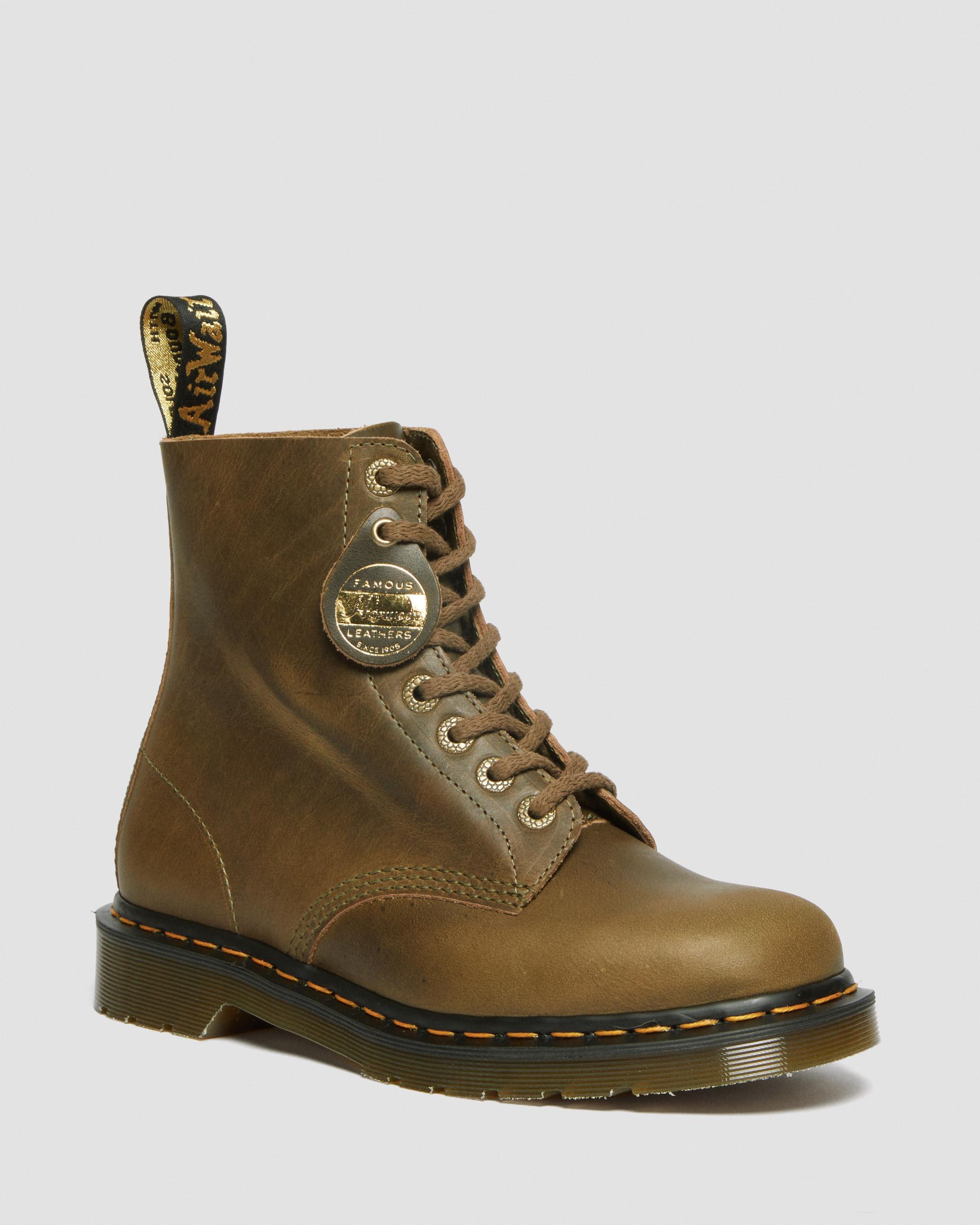 1460 Pascal Made in England Denver Leather Lace Up Boots, Olive | Dr.  Martens
