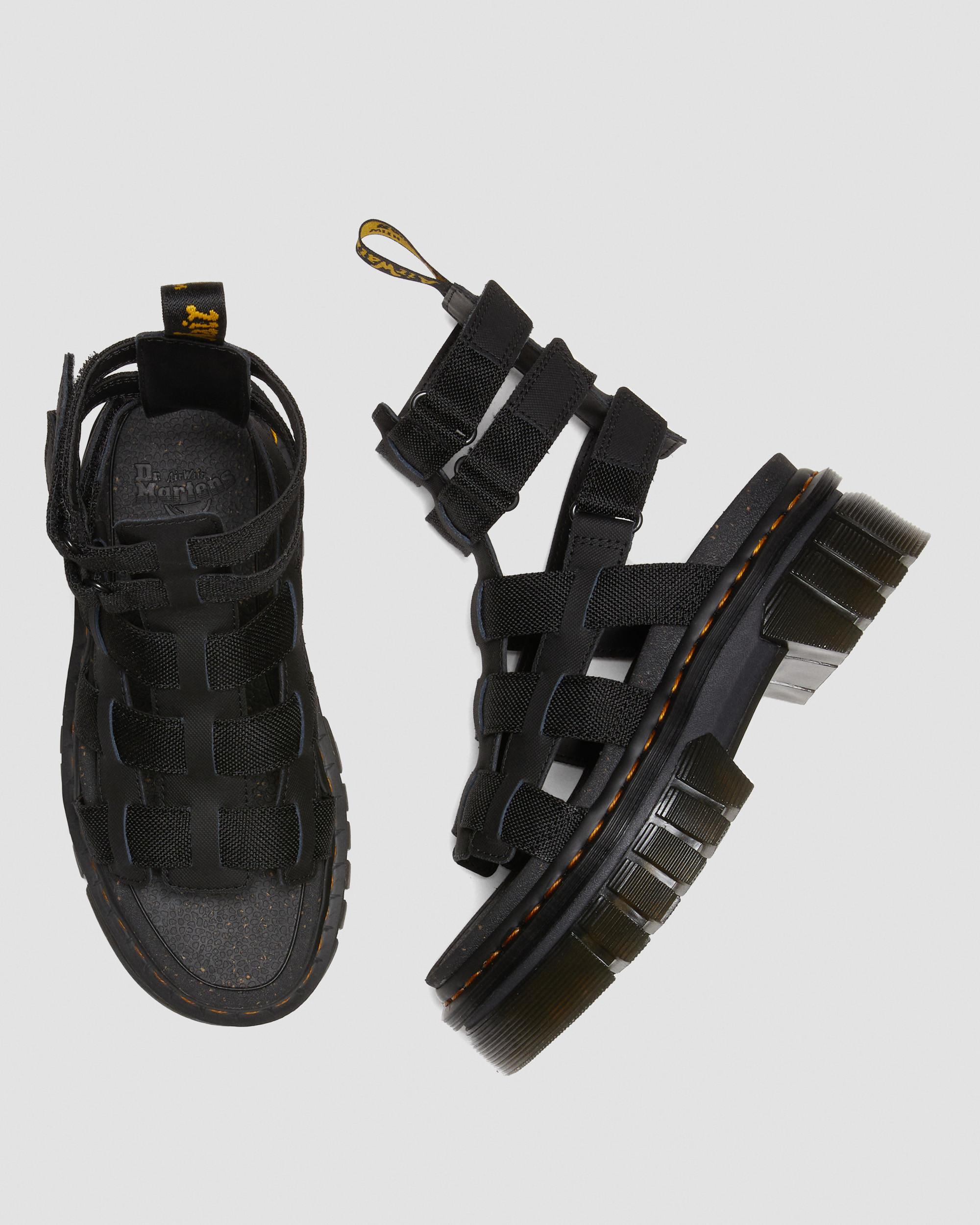 DR MARTENS Ricki Leather Platform Gladiator Sandals