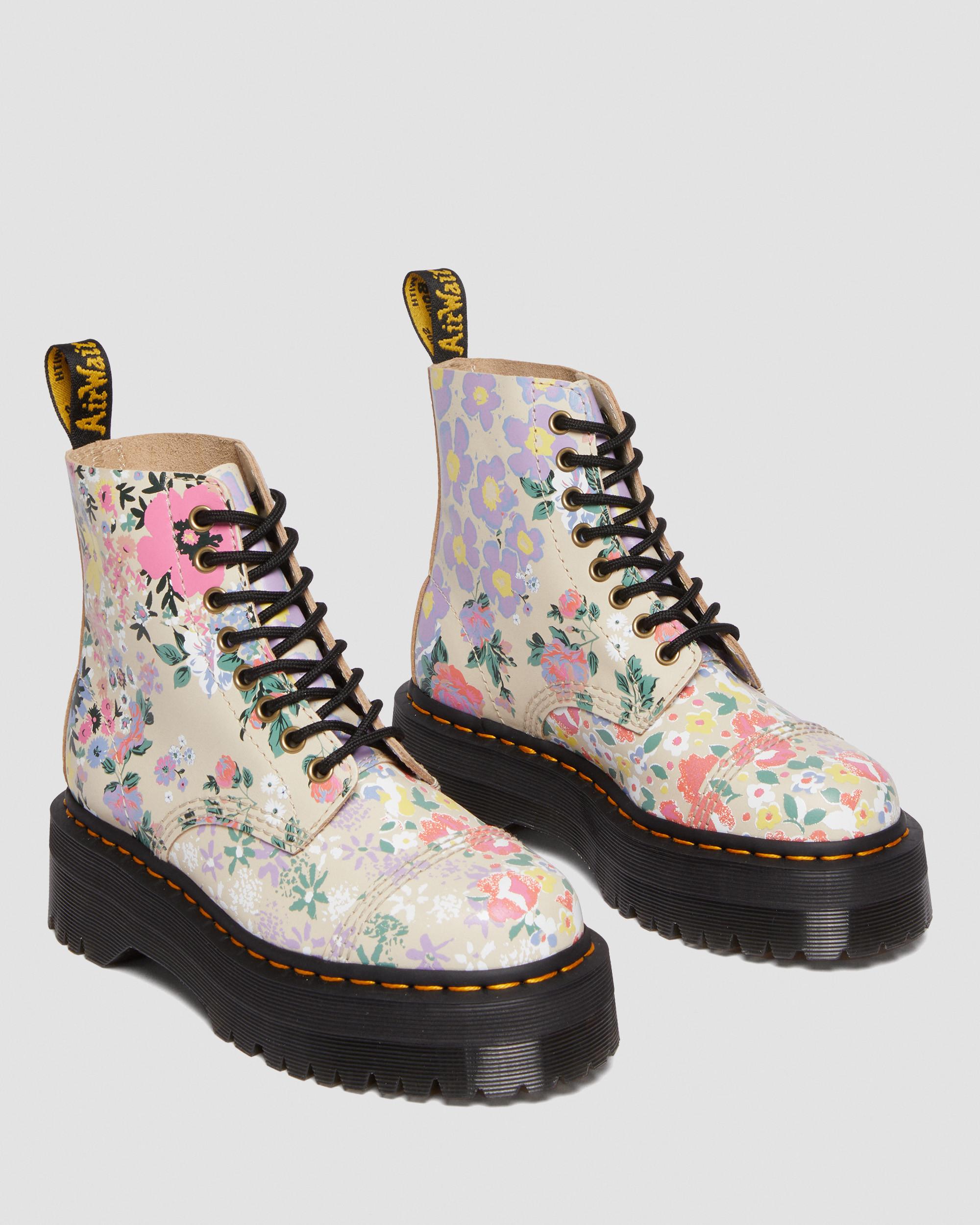 Sinclair Floral Mash Up Leather Platform -maiharit