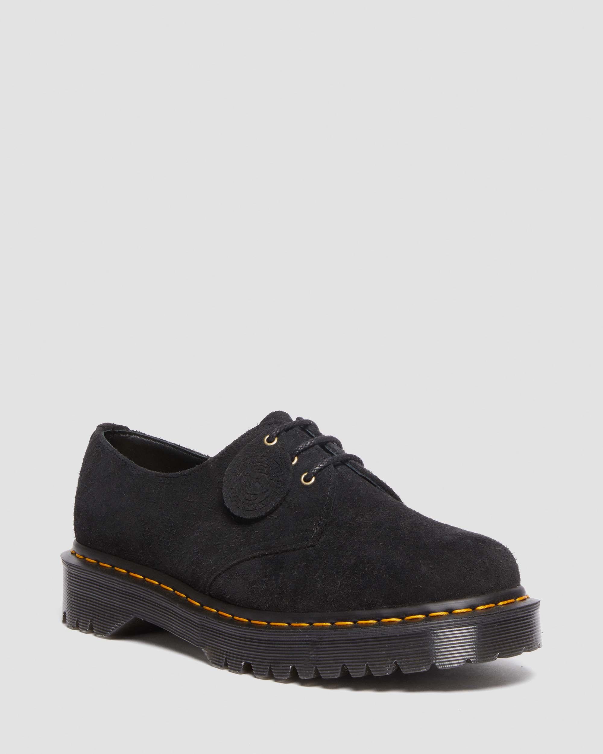 1461 Bex Made In England Tufted Suede Shoes in Black | Dr. Martens