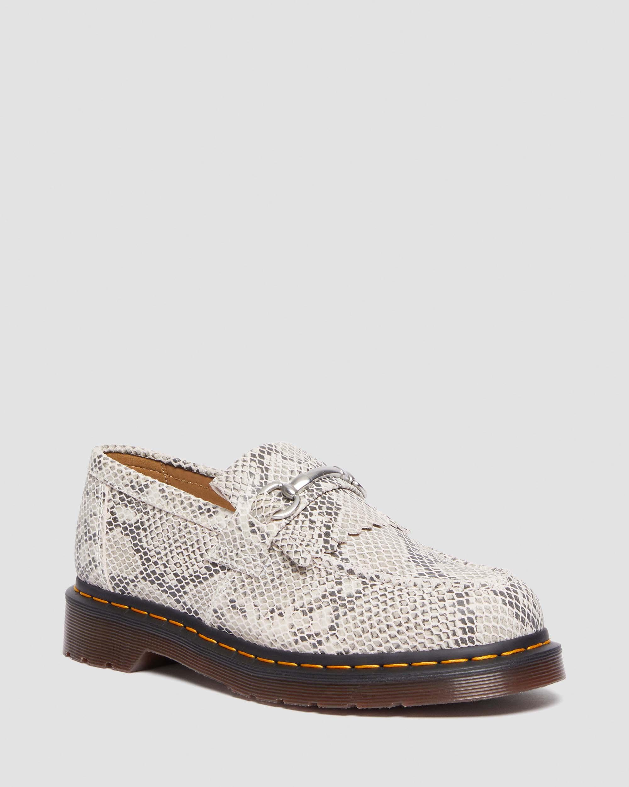 Mocassini scamosciati Adrian Snaffle con stampa pitonata