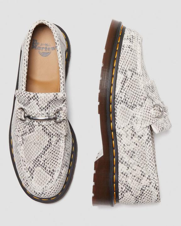 Adrian Snaffle Python Print Suède Loafers in ZandAdrian Snaffle Python Print Suède Loafers Dr. Martens