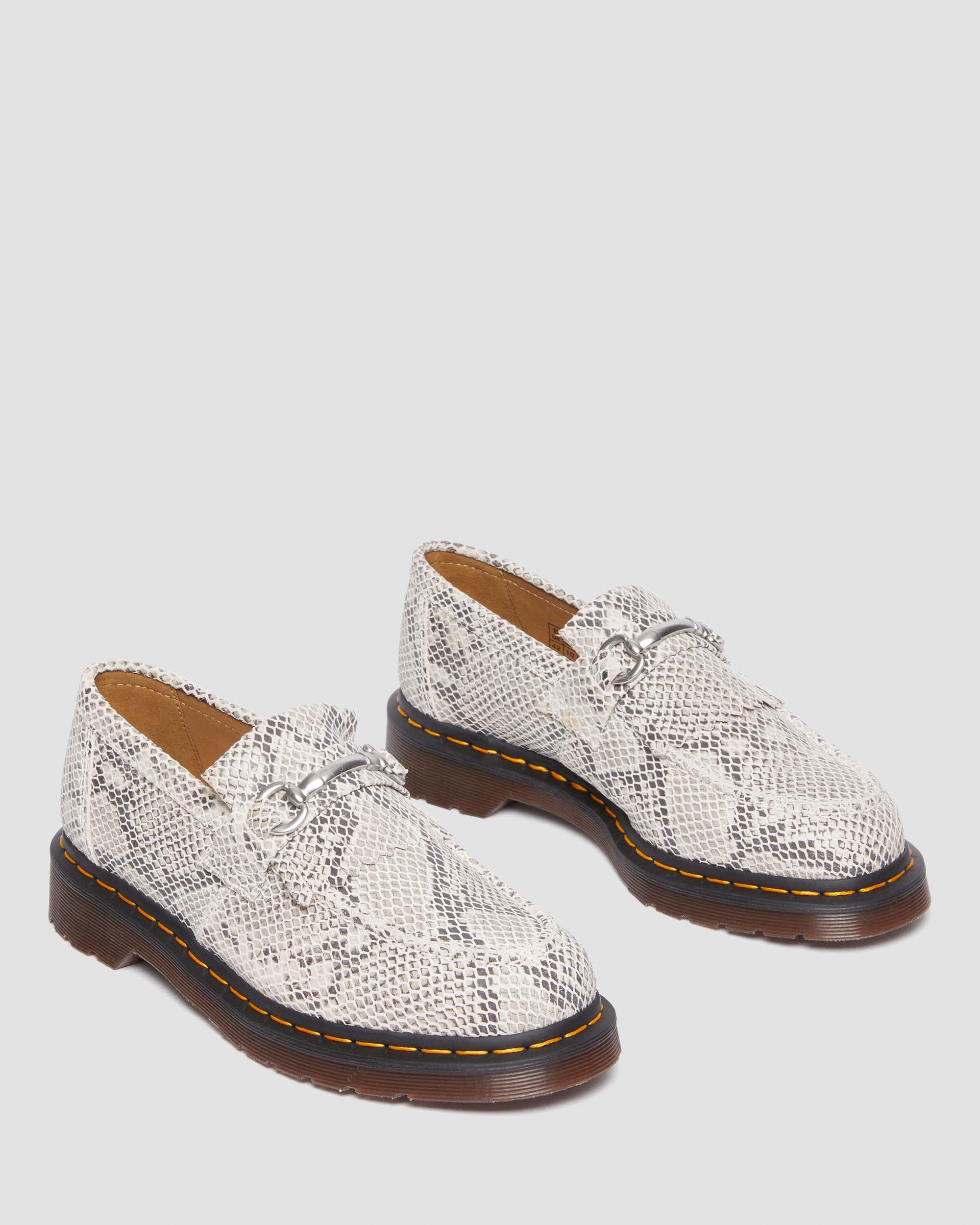 DR MARTENS Adrian Snaffle Python Print Suede Loafers