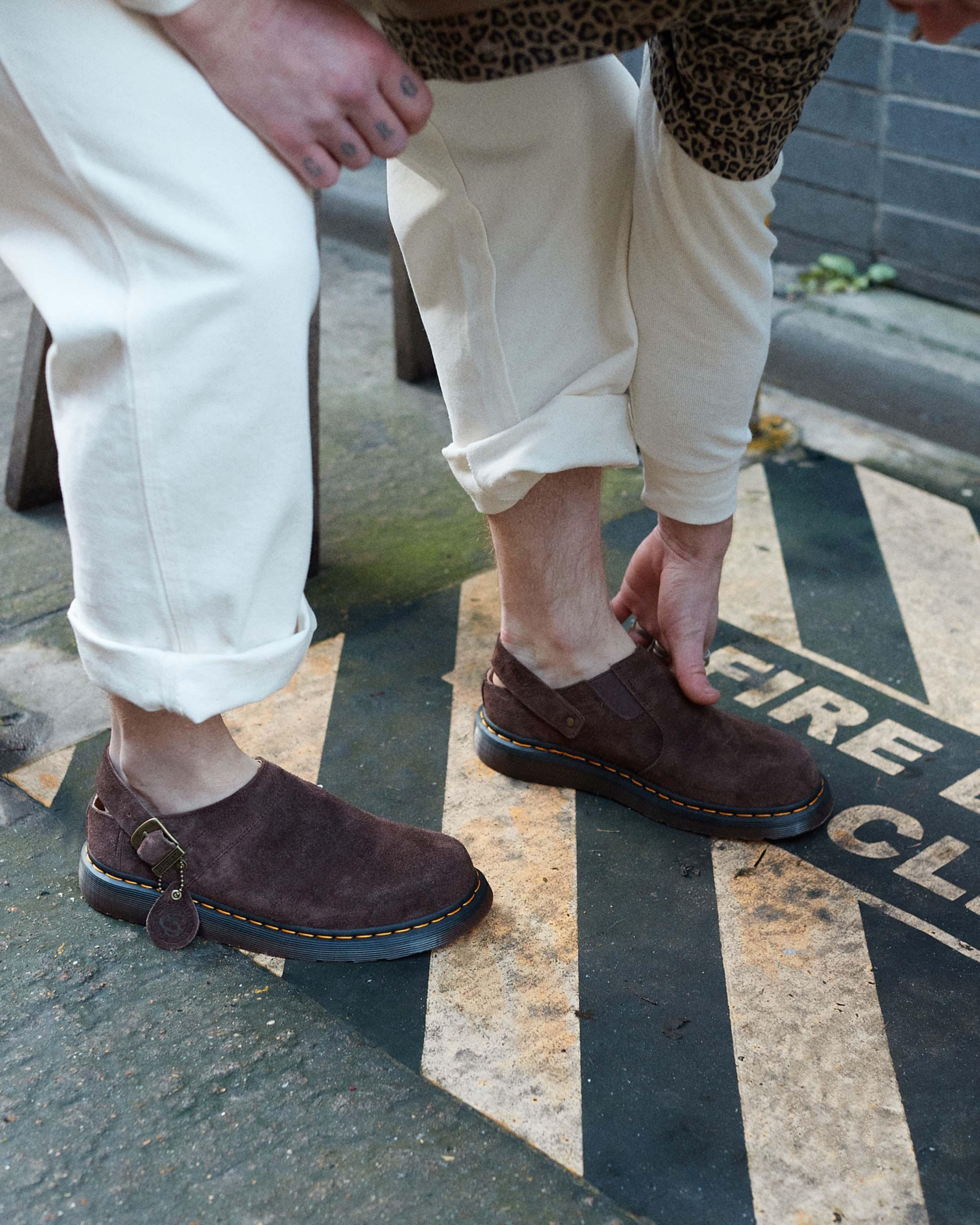 Isham Desert Oasis Suede Mules in {{color}} | Dr. Martens™