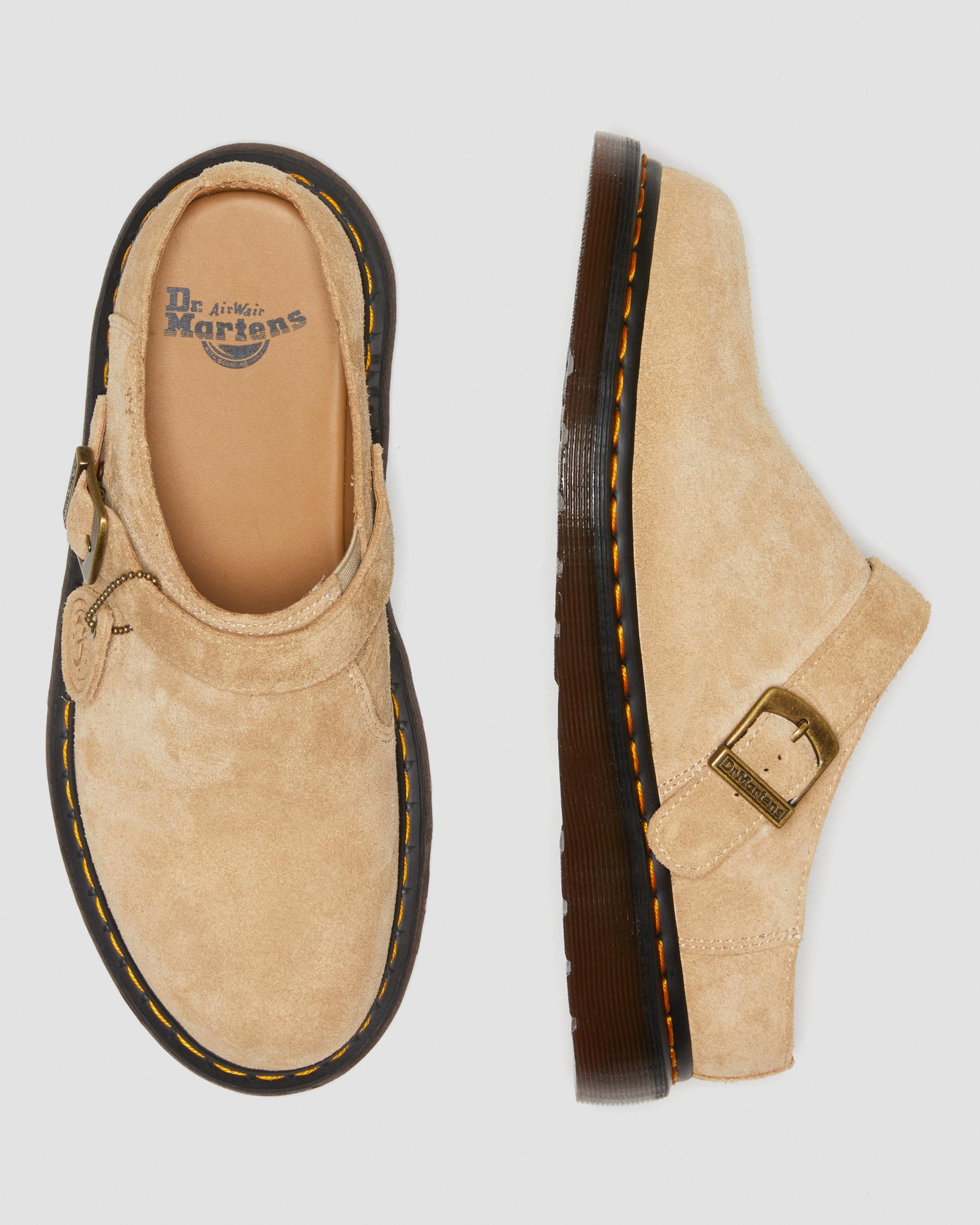 Isham Desert Oasis Suede Mules in {{color}} | Dr. Martens™