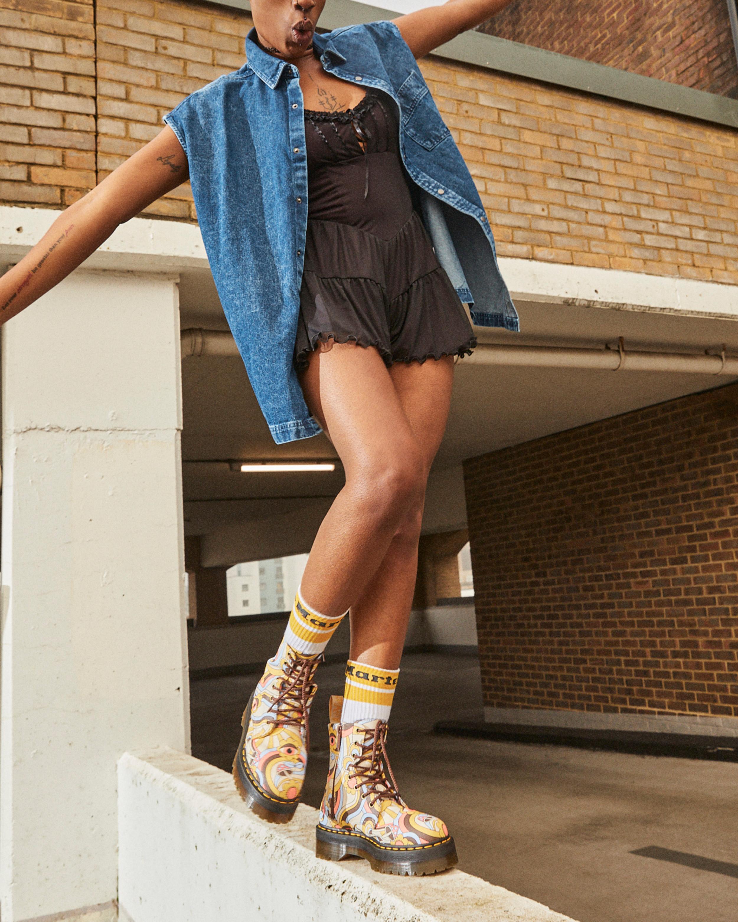 Vegan Jadon Boot Retro Canvas Platforms in {{color}} | Dr. Martens™