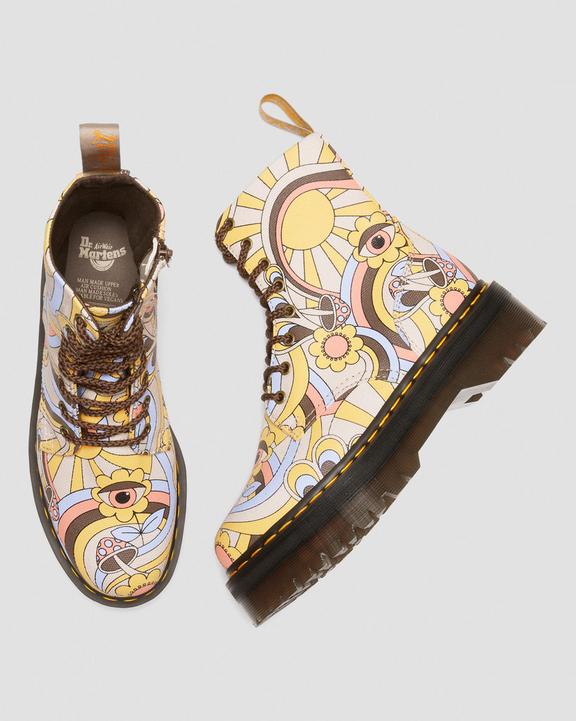 Vegan Jadon Boot Retro Canvas Platforms in Retro Ray | Dr Vegan Jadon Boot Retro Canvas Platforms in Retro Ray | Dr