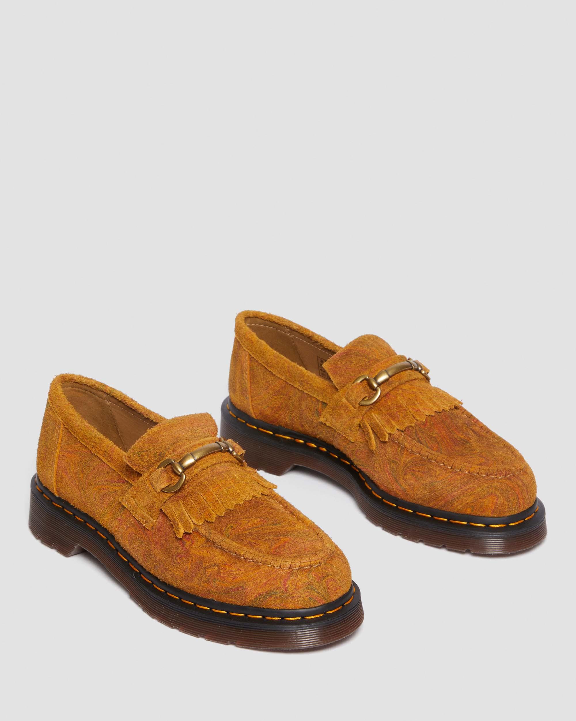DR MARTENS Adrian Snaffle Marbled Suede Tassel Loafers