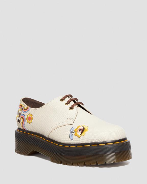 1461 Quad Retro Canvas Vegan Platform Shoes Retro RayScarpe platform Vegan 1461 retrò ray in tela Dr. Martens