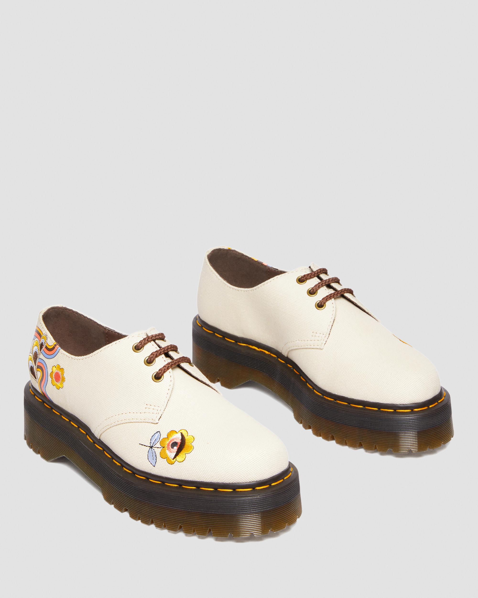 1461 Quad Retro Ray Canvas Vegan Platform Shoes in {{color}} | Dr