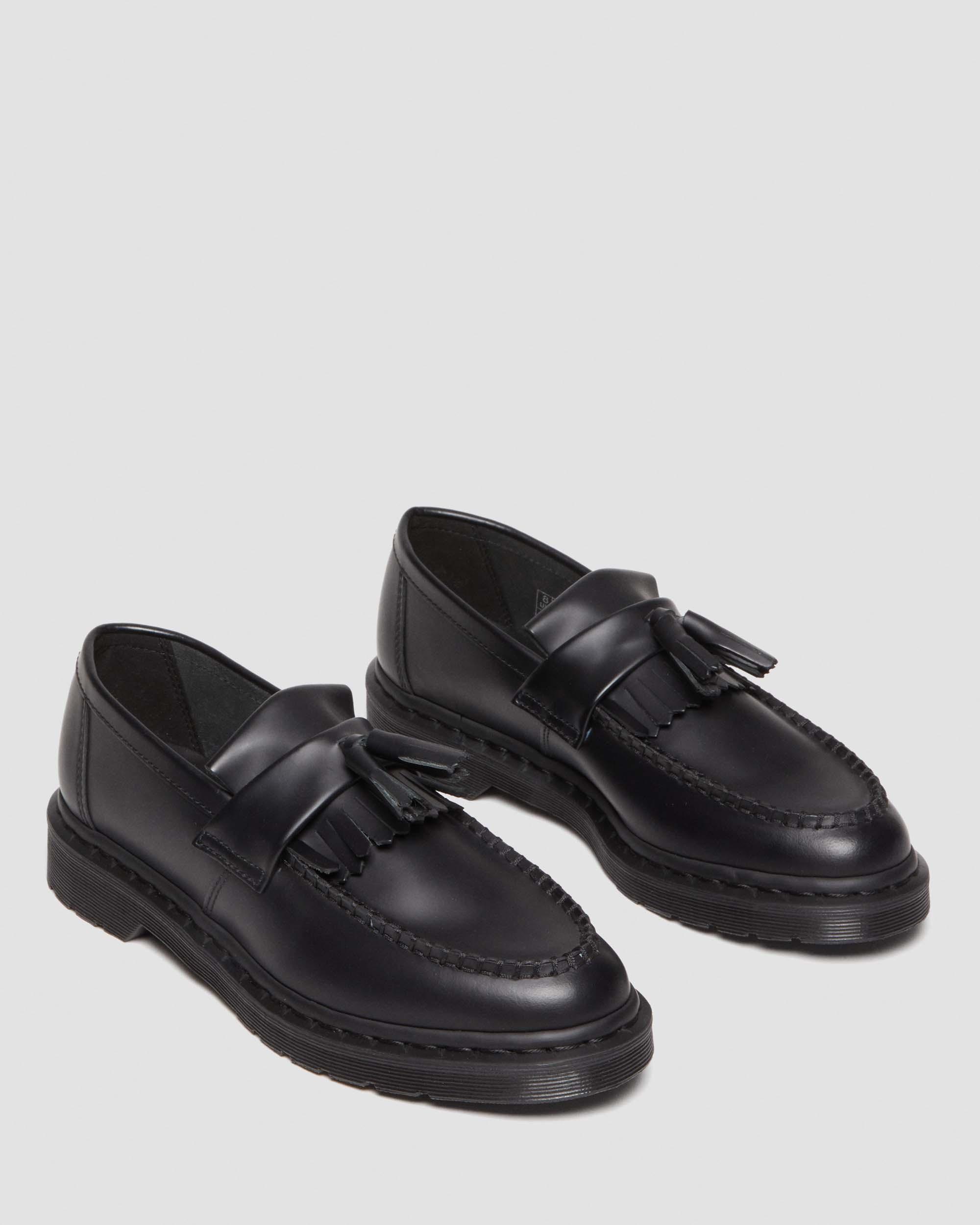 Adrian Mono Smooth Leather Loafers in Black | Dr. Martens