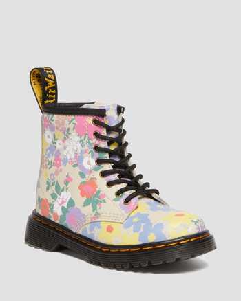 Toddler 1460 Floral Mash Up Leather Lace Up Boots