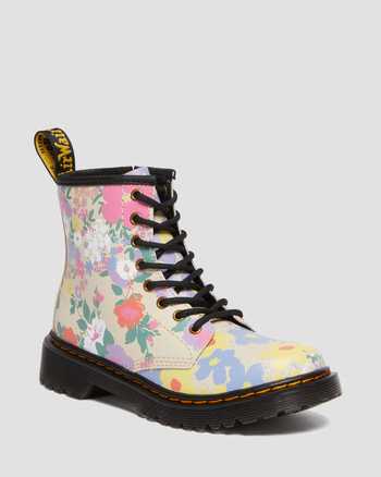 Junior 1460 Floral Mash Up Hydro Leather Lace Up Boots