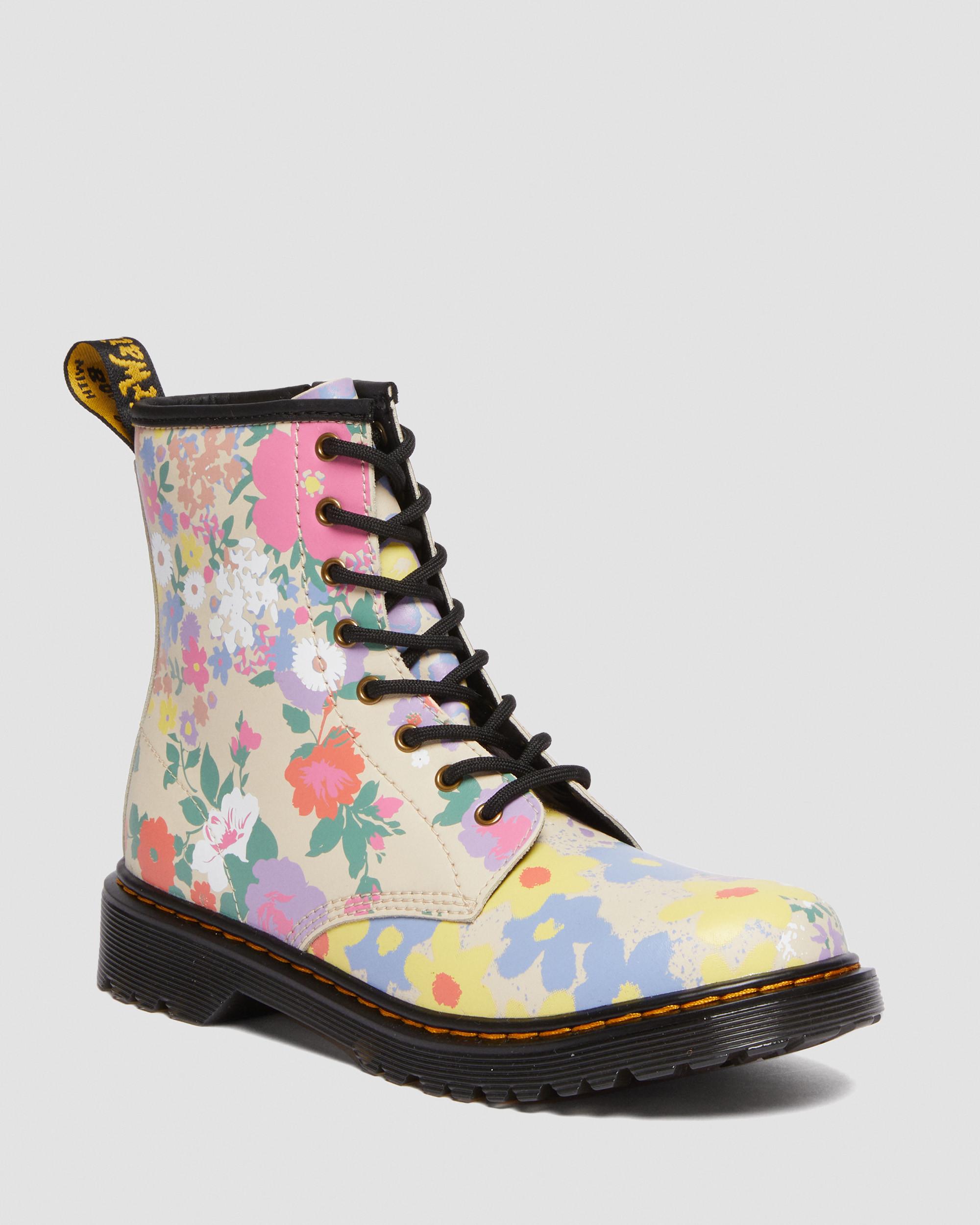 Youth 1460 Floral Mash Up Leather Lace Up Boots