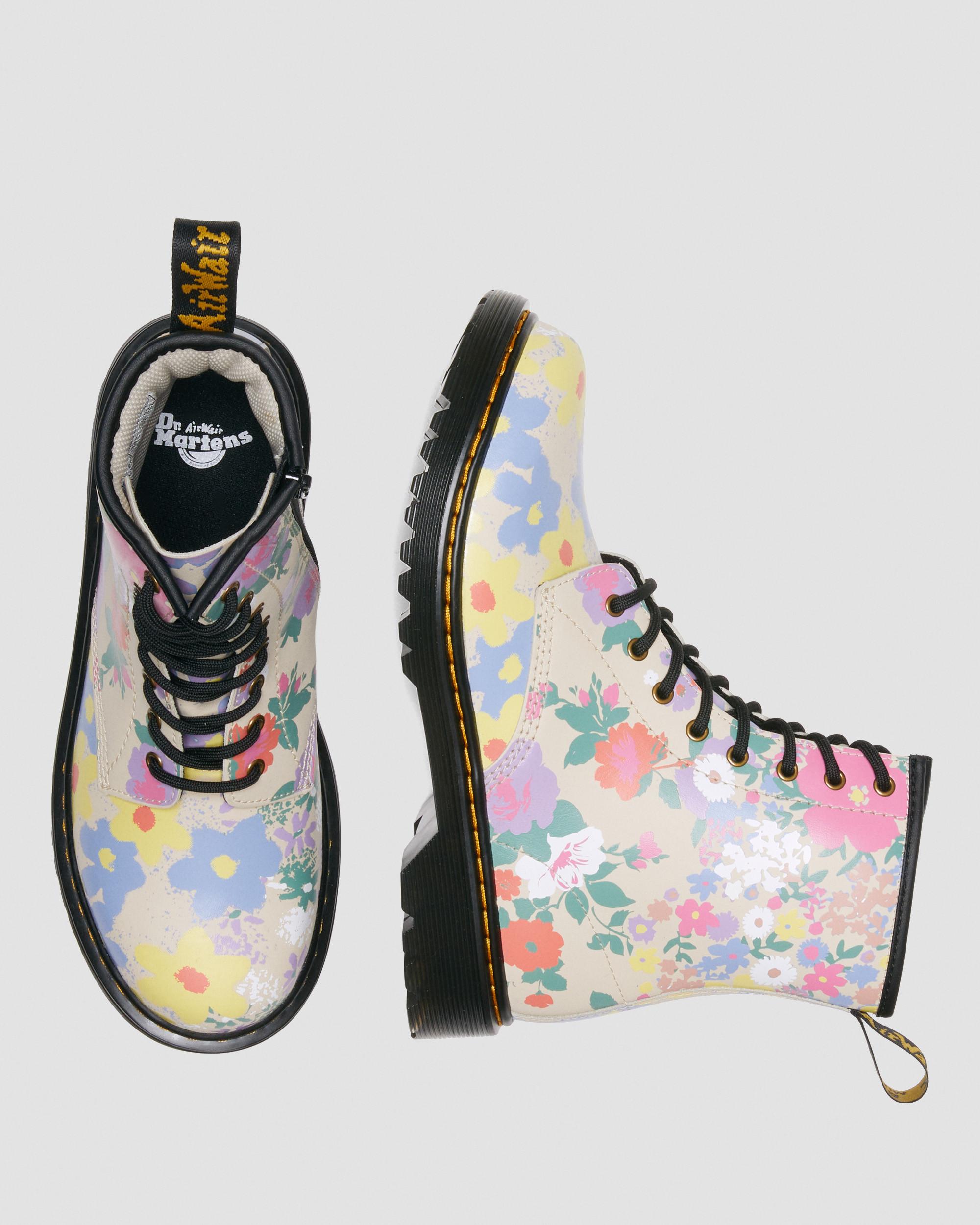 Floral Parchment | Dr. Beige Up Leather Boots Mash Youth Martens 1460 Up Lace in