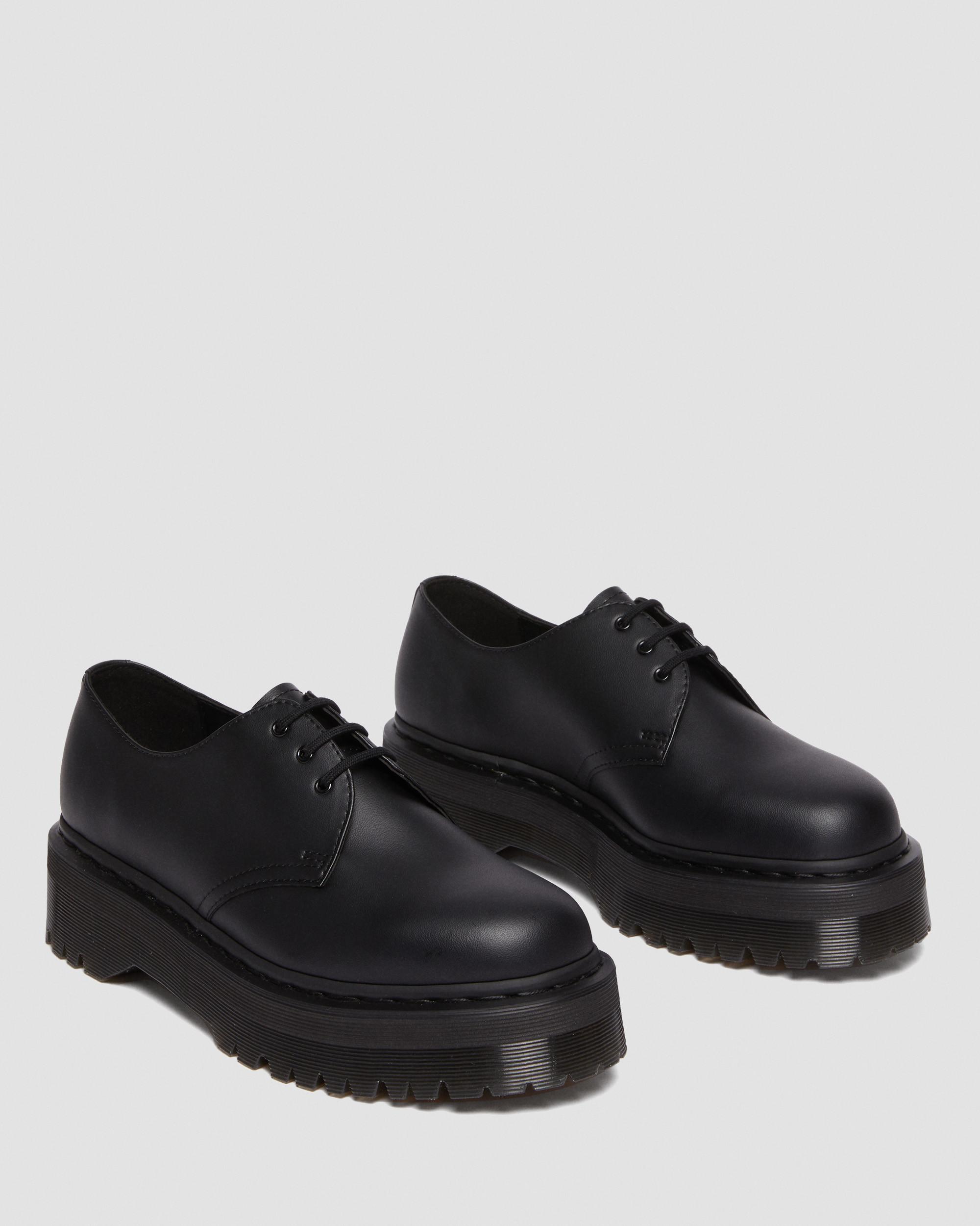1461 Felix Quad Mono Vegan Platform Shoes in Black | Dr. Martens