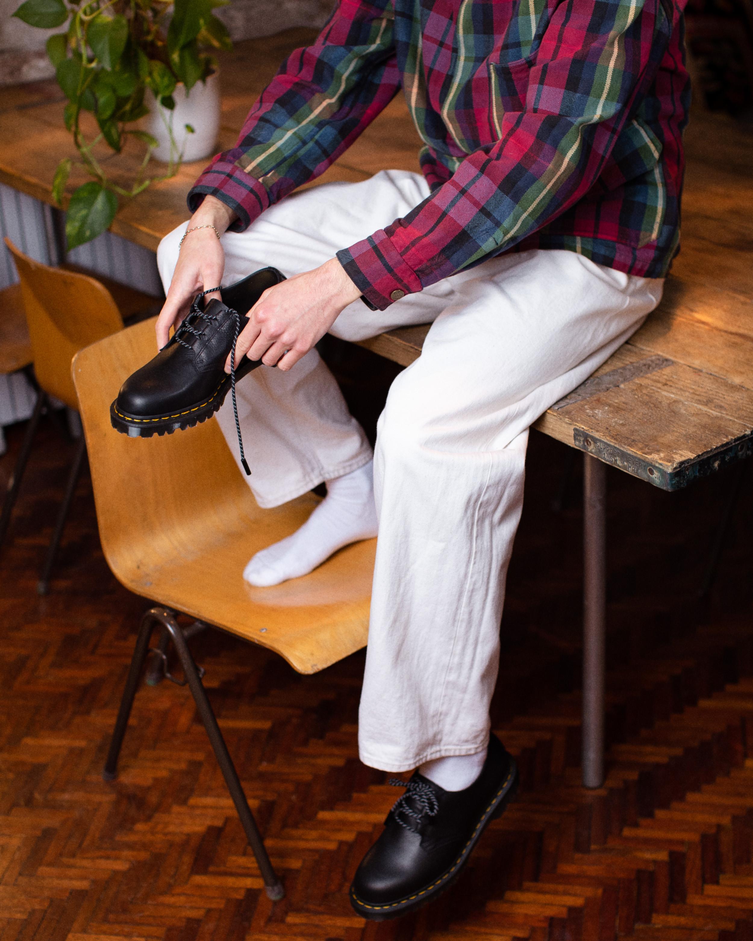 1461 Made in England Ghillie Leather Oxfords in Black | Dr. Martens