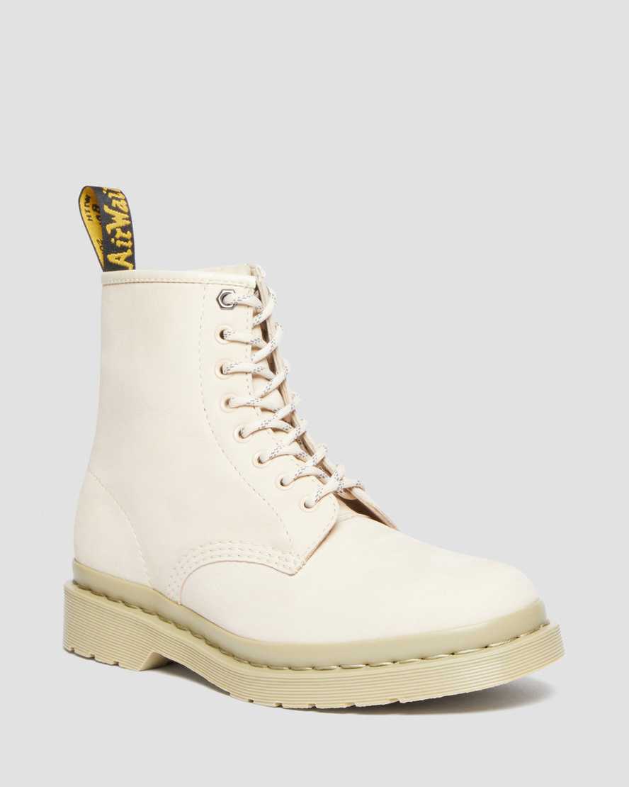 Dr. Martens' 1460 Mono Milled Nubuck Leather Lace Up Boots In Creme