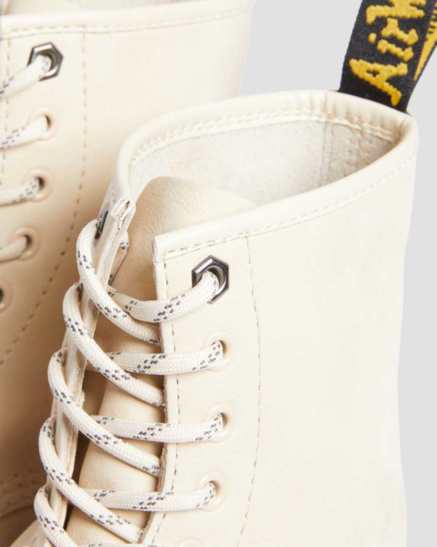 Shop Dr. Martens' 1460 Mono Milled Nubuck Leather Lace Up Boots In Creme
