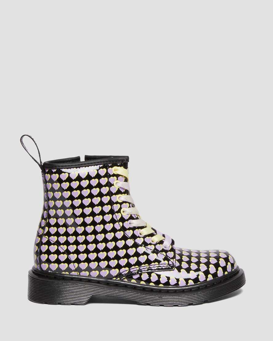 Junior 1460 Patent Heart Printed Lace Up BootsJunior 1460 Patent Heart Printed Lace Up Boots Dr. Martens