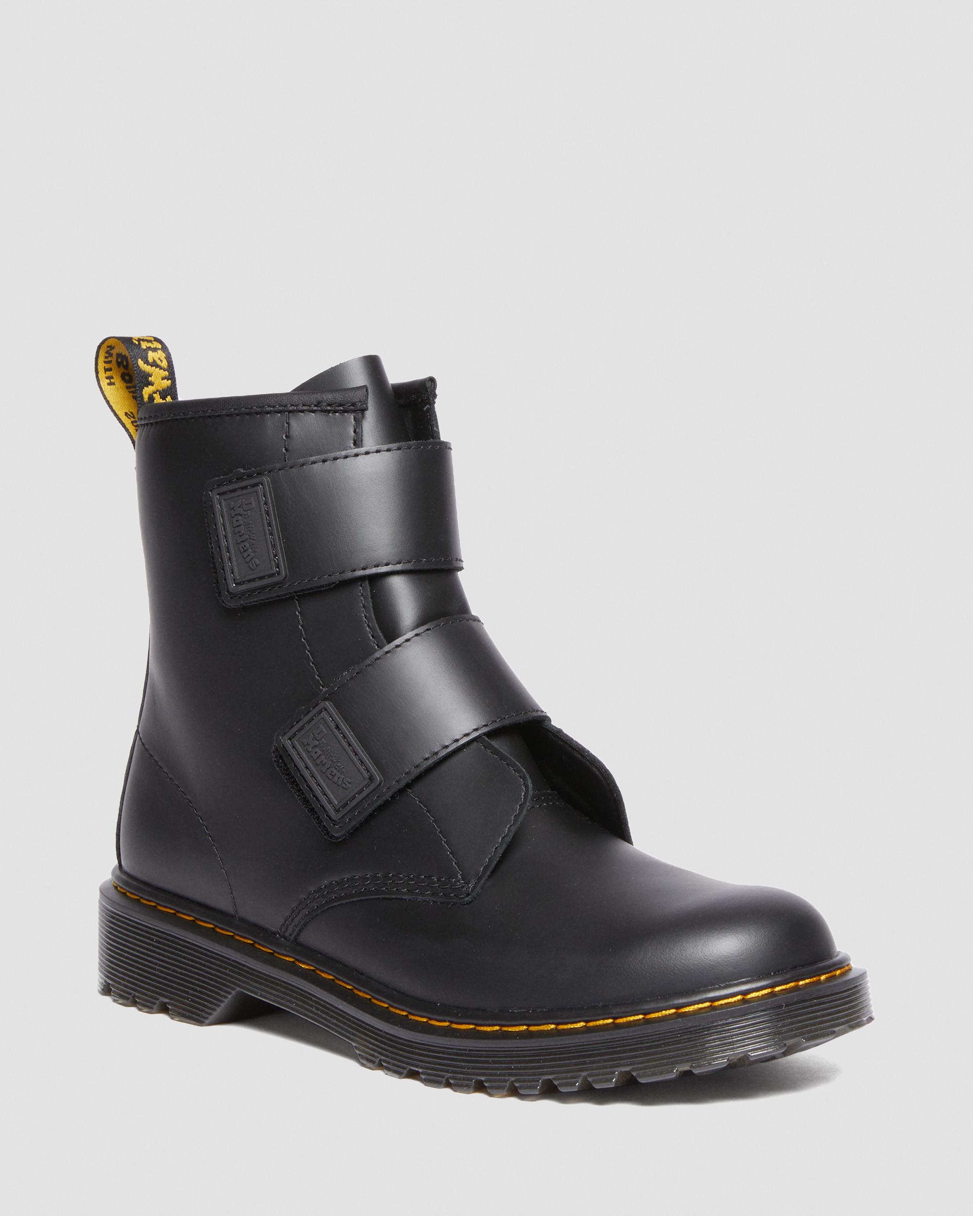 DR MARTENS Youth 1460 Leather Strap Velcro Boots