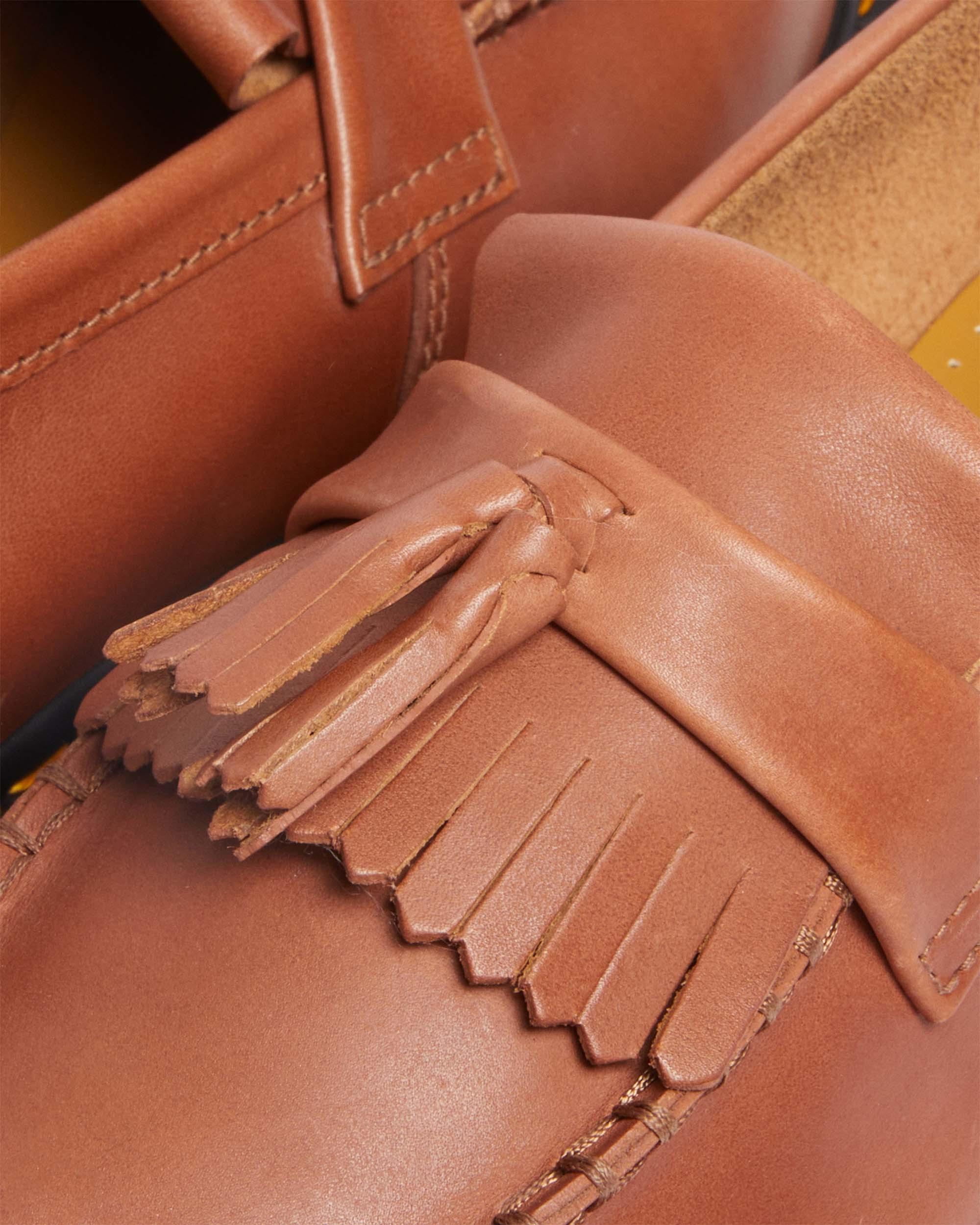 Adrian Carrara Leather Tassel Loafers in Saddle Tan