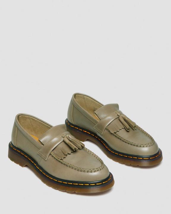 Adrian Carrara Leather Tassel Loafers in Olive | Dr. Martens Adrian Carrara Leather Tassel Loafers in Olive | Dr. Martens
