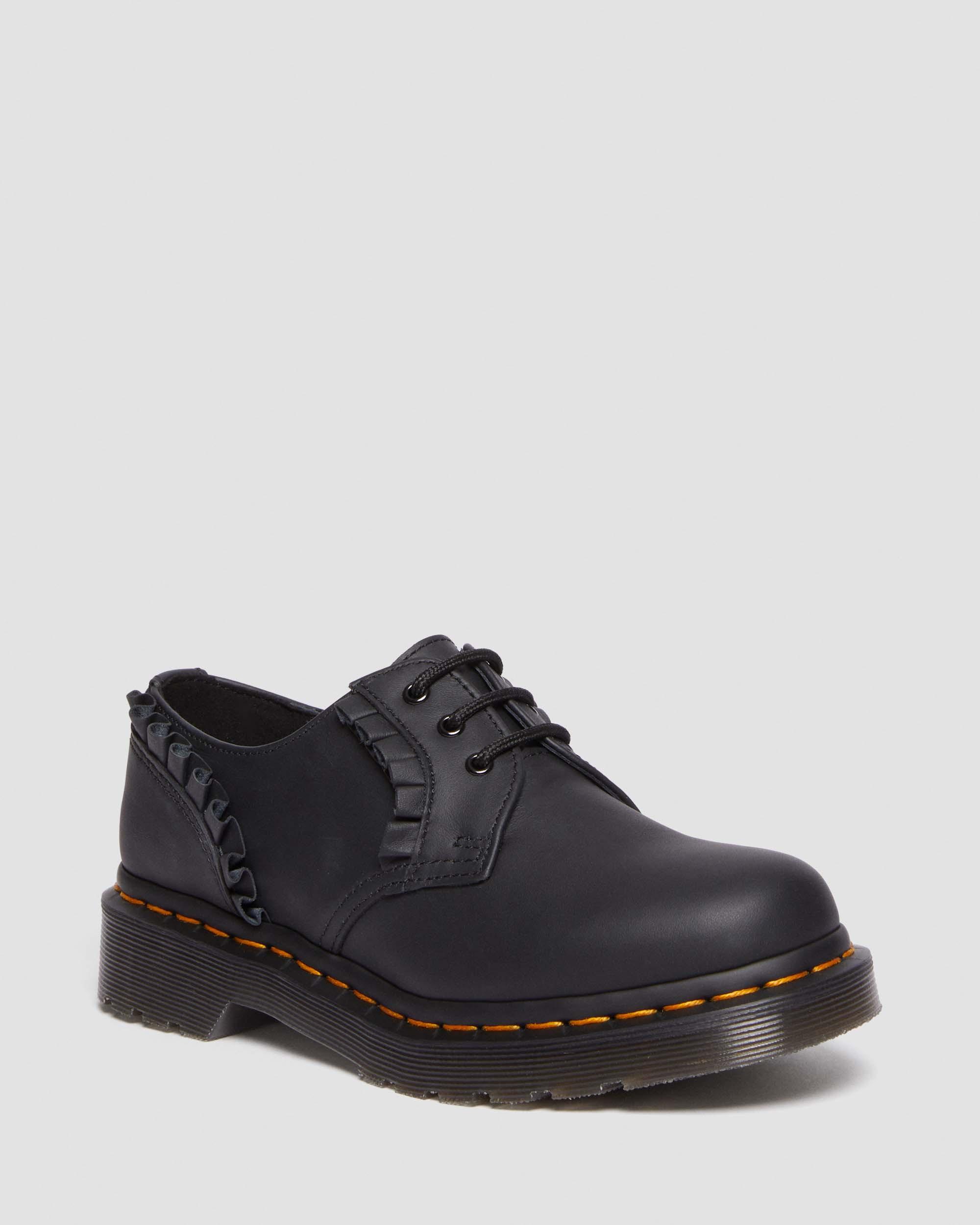 Dr. Martens' 1461 Women's Frill Nappa Leather Oxford Shoes In Black