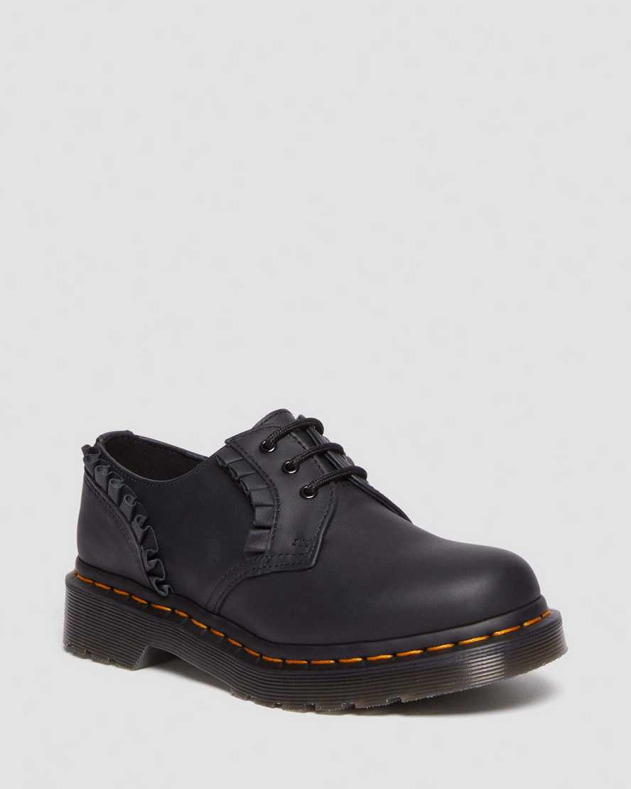 Dr. Martens 1461 Women's Frill Nappa Leather Oxford Shoes In Black