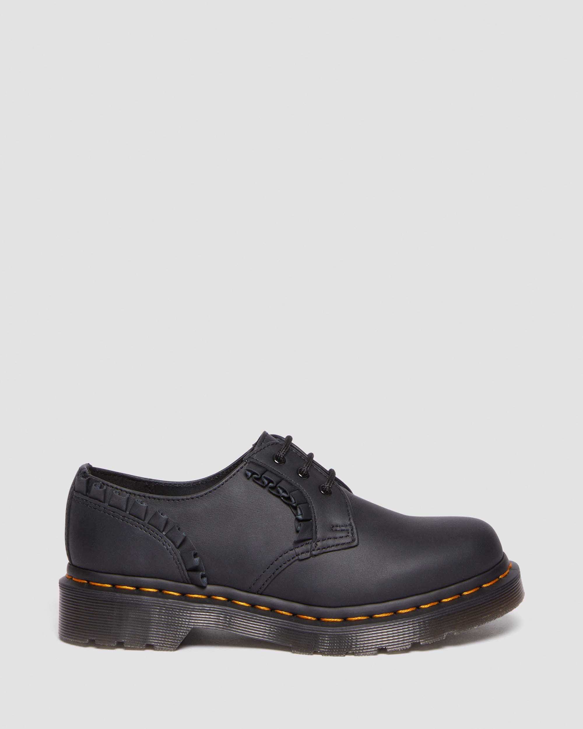 1461 Women's Frill Nappa Leather Oxford Shoes in Black | Dr. Martens