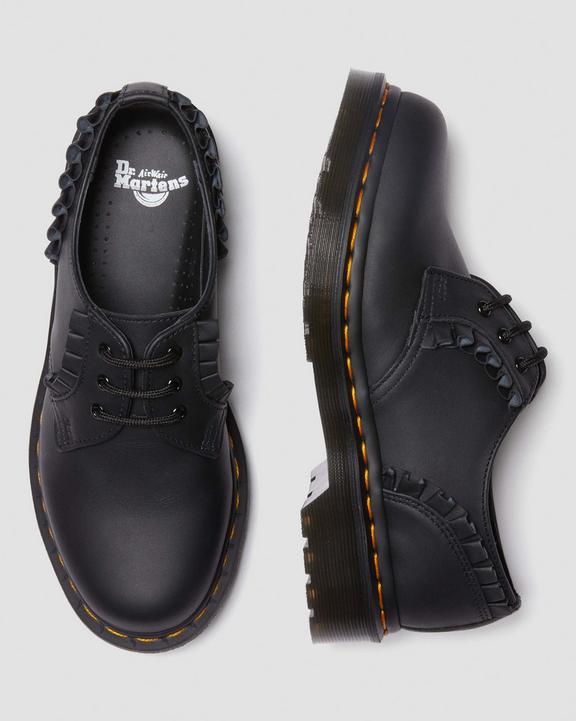 1461 Women's Frill Nappa Leather Oxford Shoes in Black | Dr. Martens