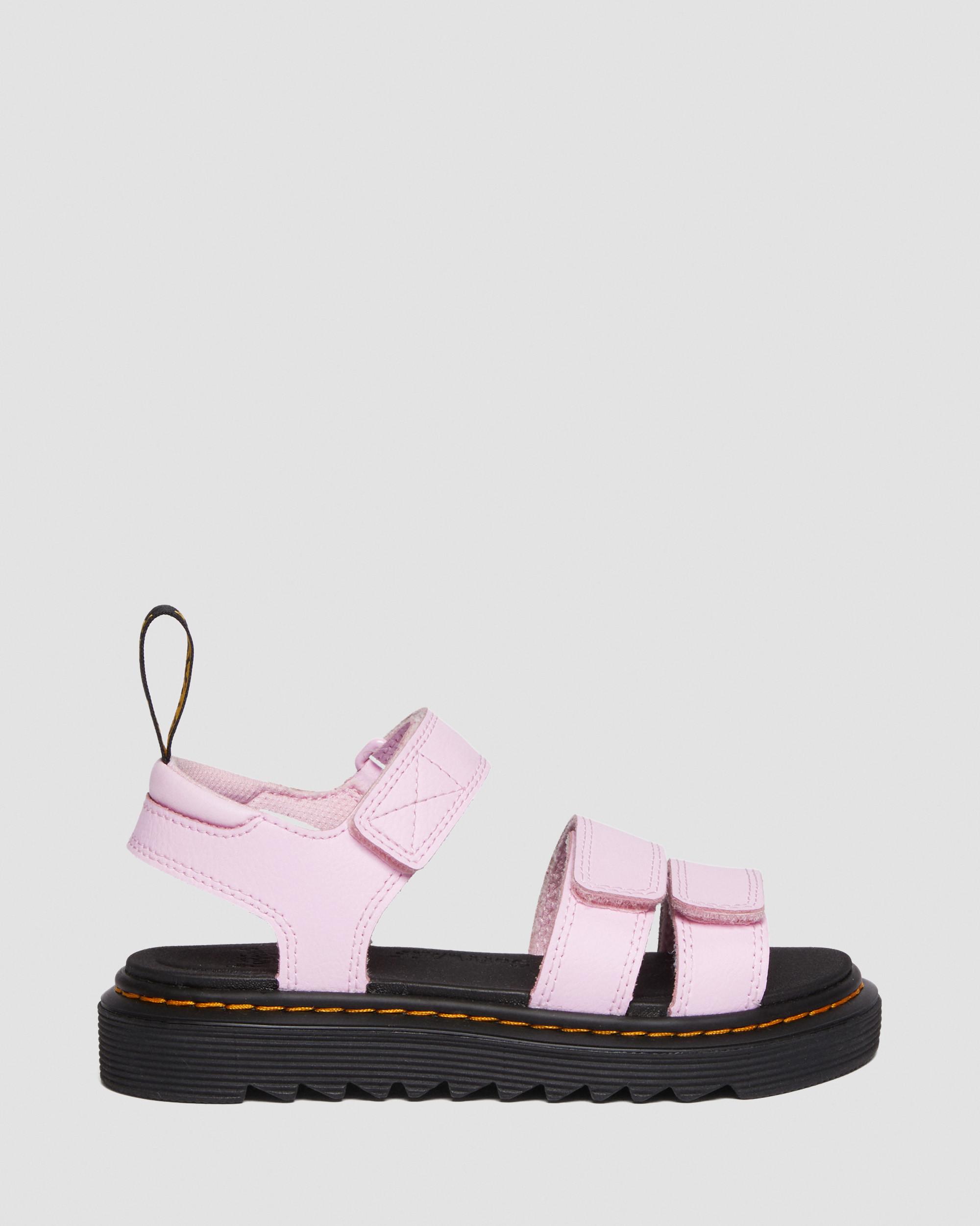 Shop Dr. Martens' Junior Klaire Athena Leather Strap Sandals In Pink