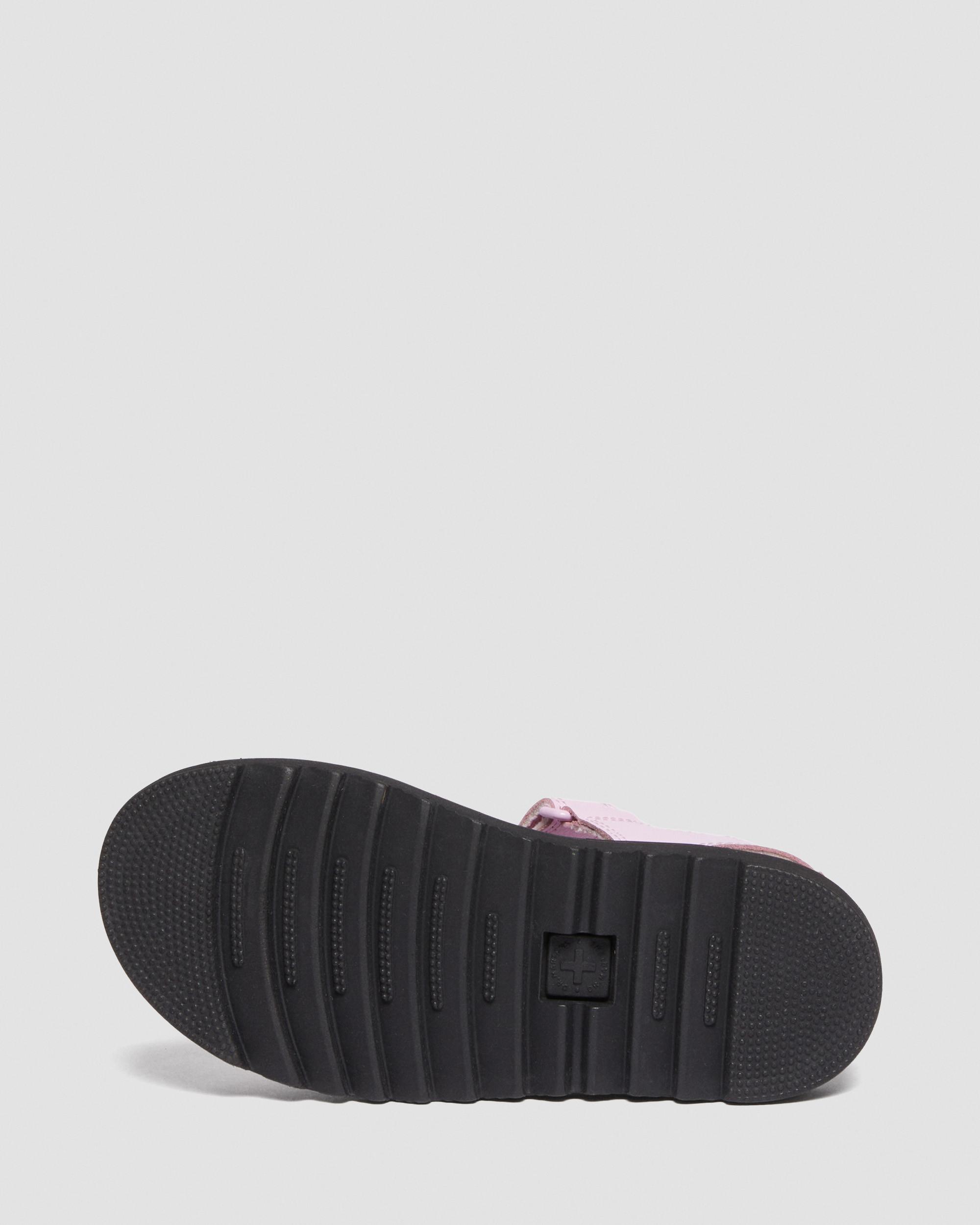 Junior Klaire Athena Leather Strap Velcro Sandals in Pale Pink