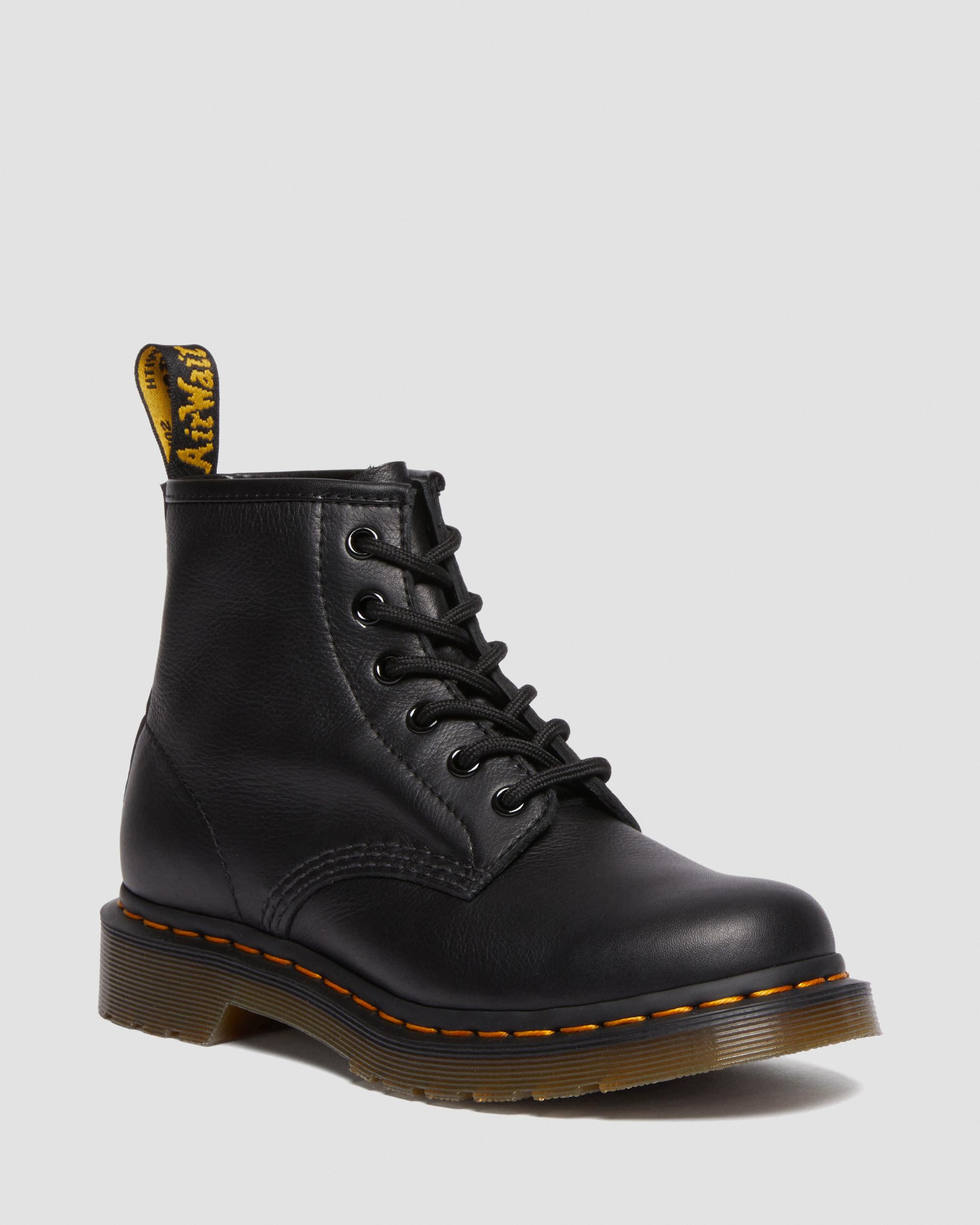 Dr. Martens' 101 Hardware Virginia Leather Ankle Boots In Black