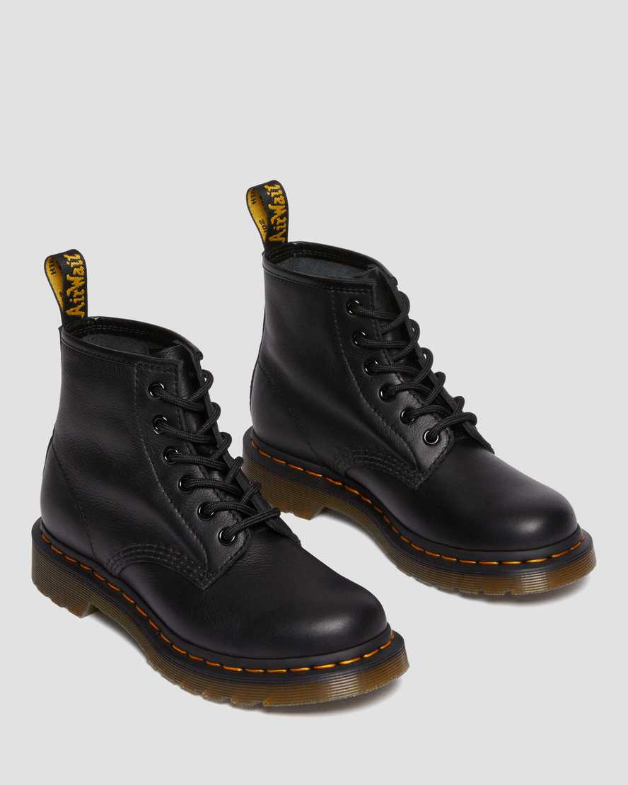 Shop Dr. Martens' 101 Virginia Leather Ankle Boots In Black