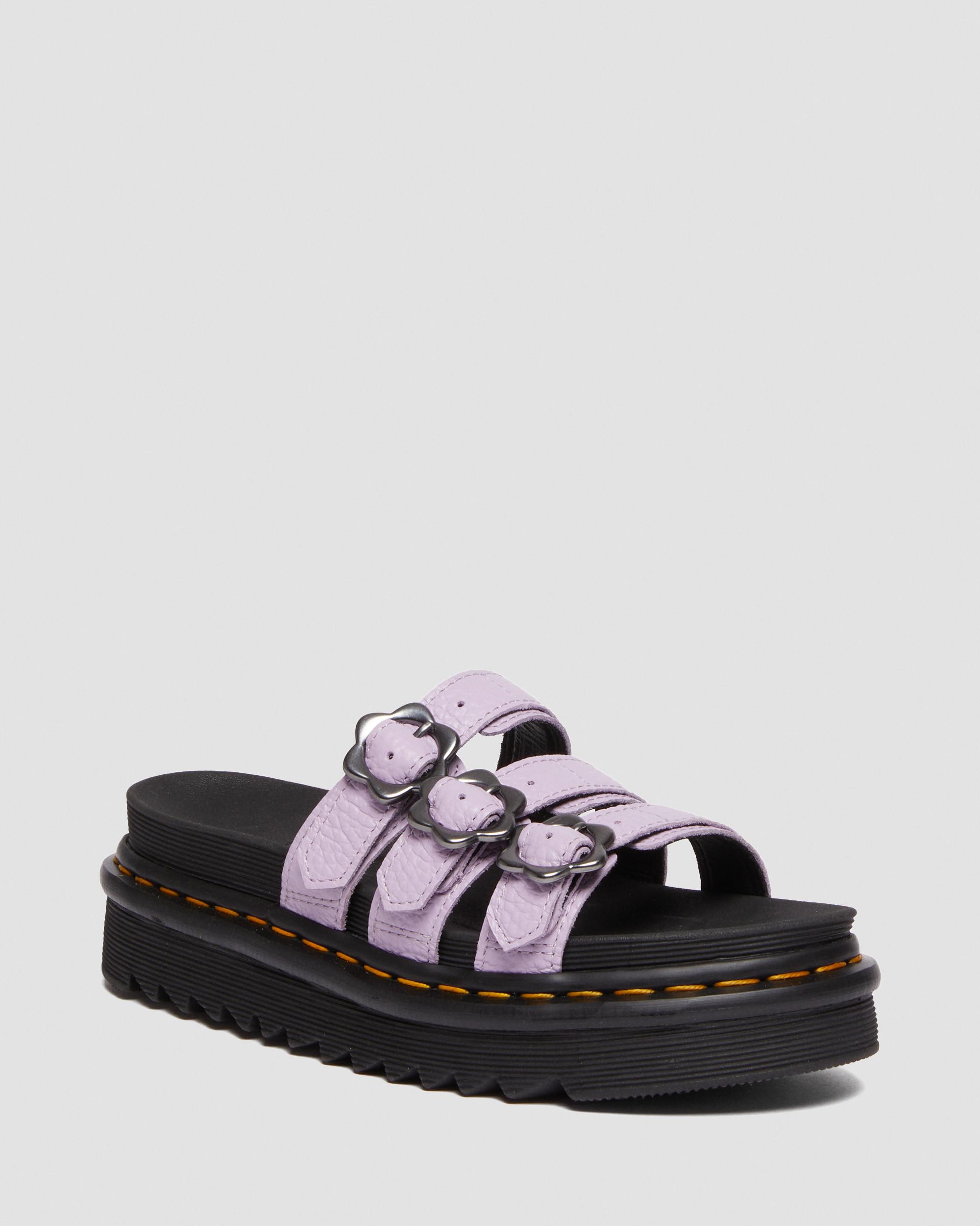 Blaire Flower Buckle Milled Nappa Slide Sandals in {{color}} | Dr