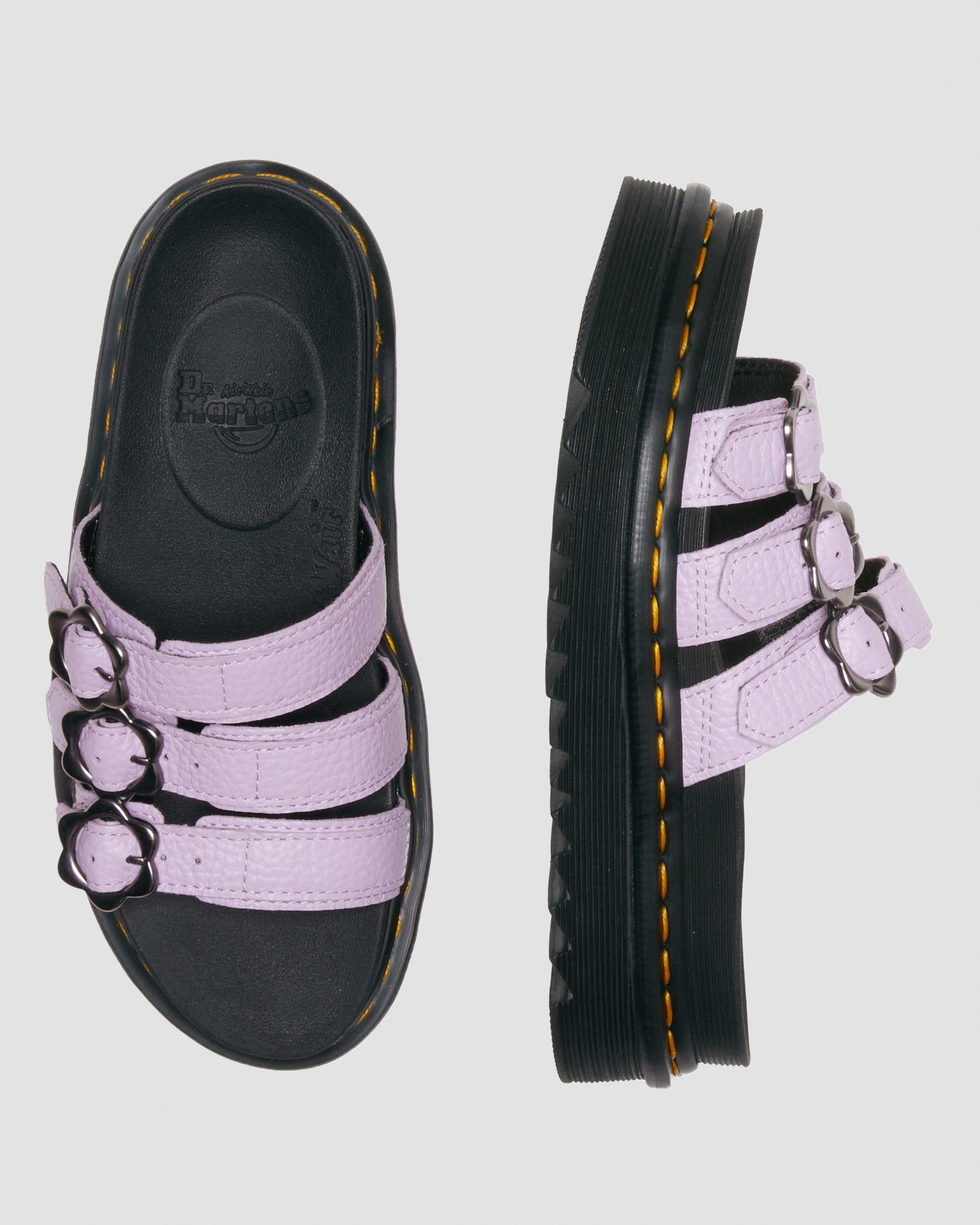 Dr.Martens BLAIRE レザーサンダル　厚底　EU39 25cm相当 Blaire Flower Buckle Milled Nappa Slide Sandals in {{color}} | Dr