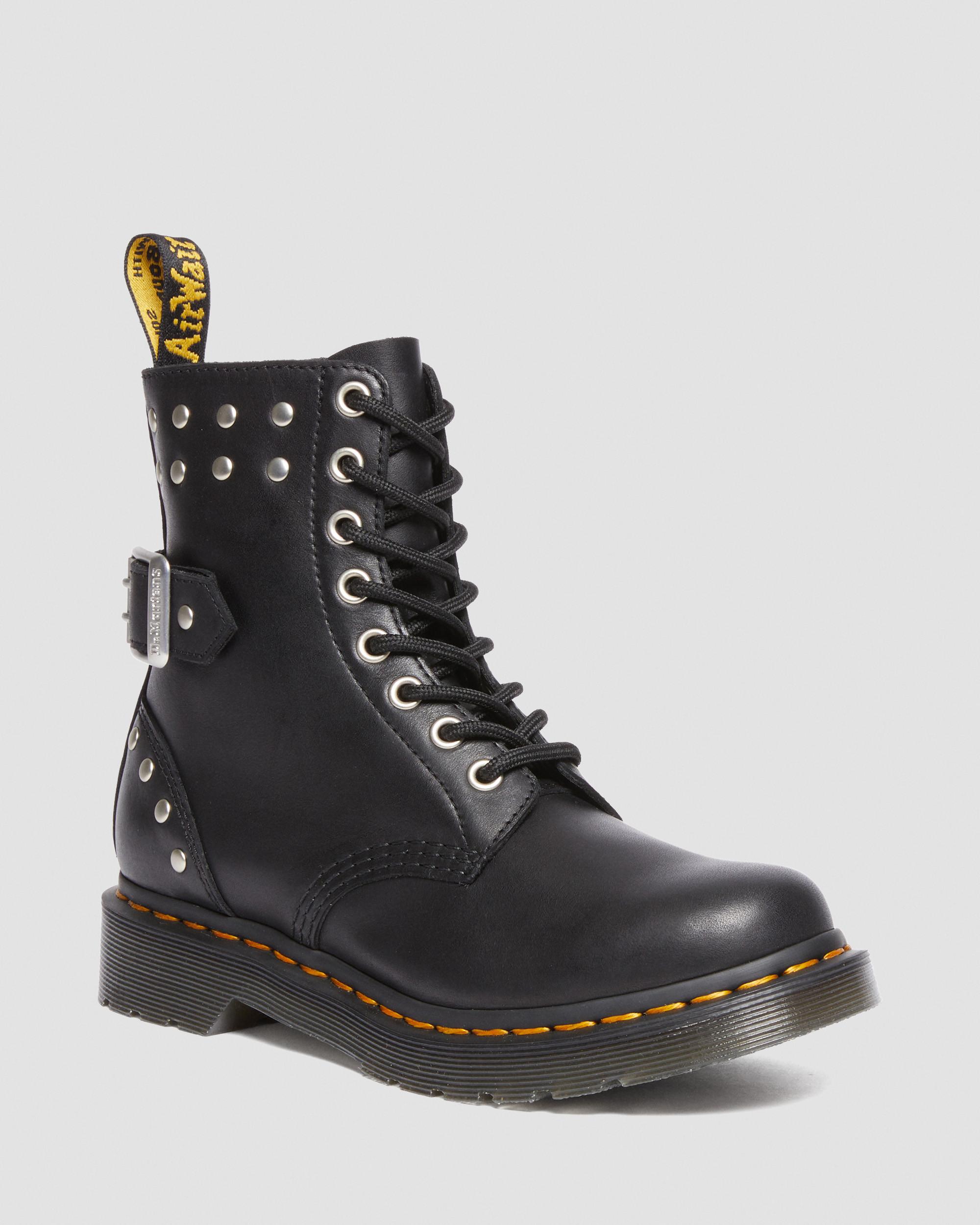 DR. MARTENS' 1460 PASCAL HARDWARE NAPPA LEATHER LACE UP BOOTS