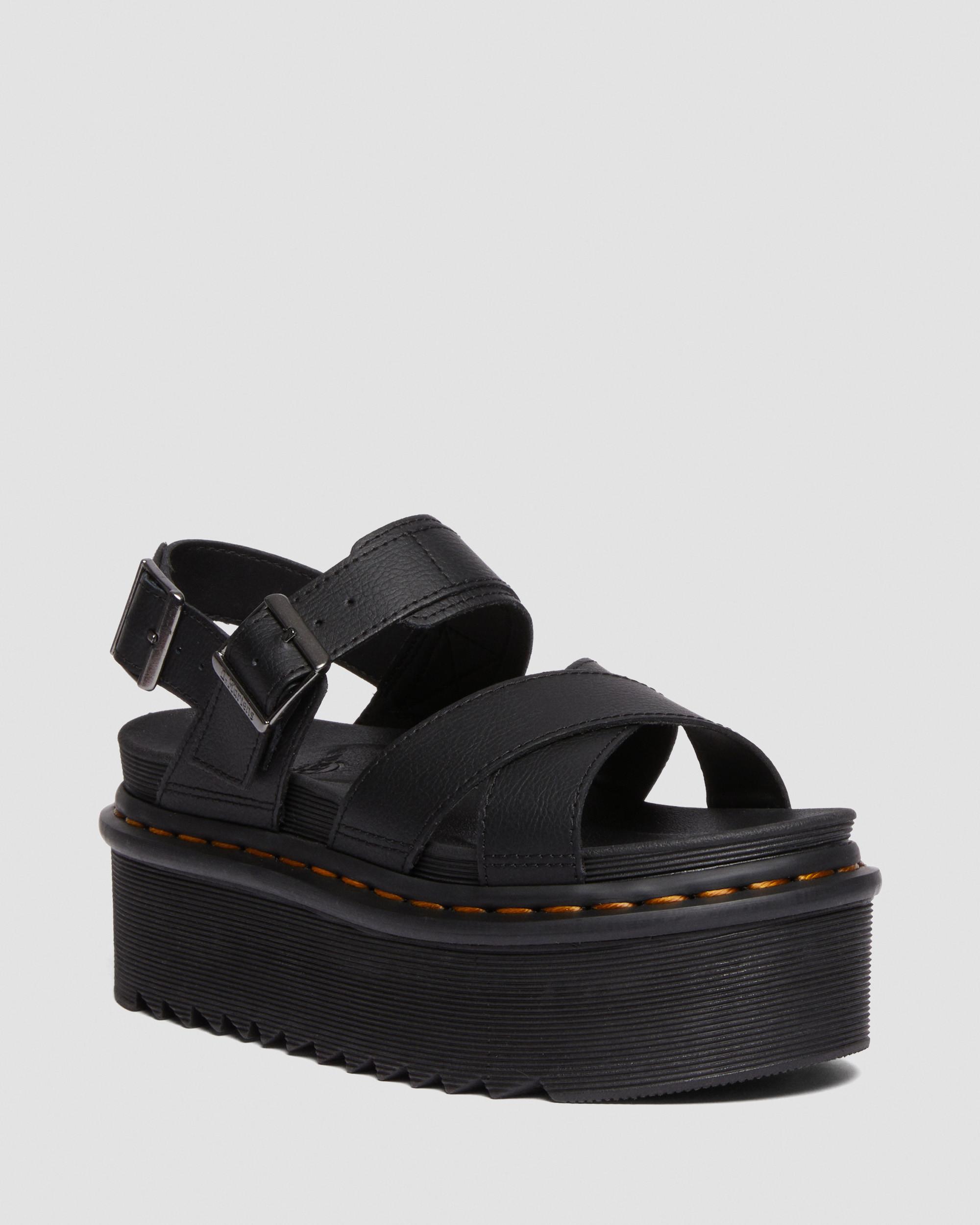 Dr. Martens' Voss Ii Athena Leather Strap Platform Sandals In Black