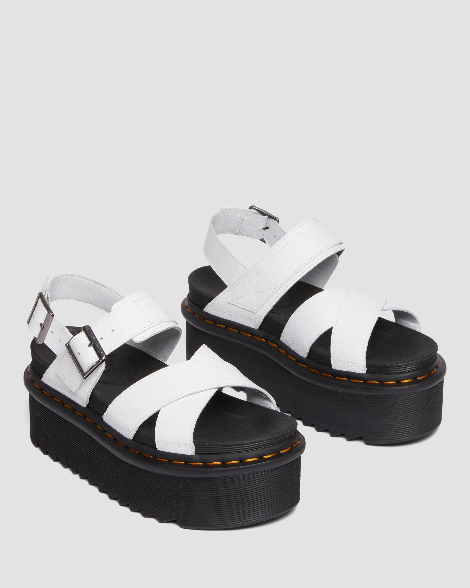Shop Dr. Martens' Voss Ii Athena Leather Strap Platform Sandals In White