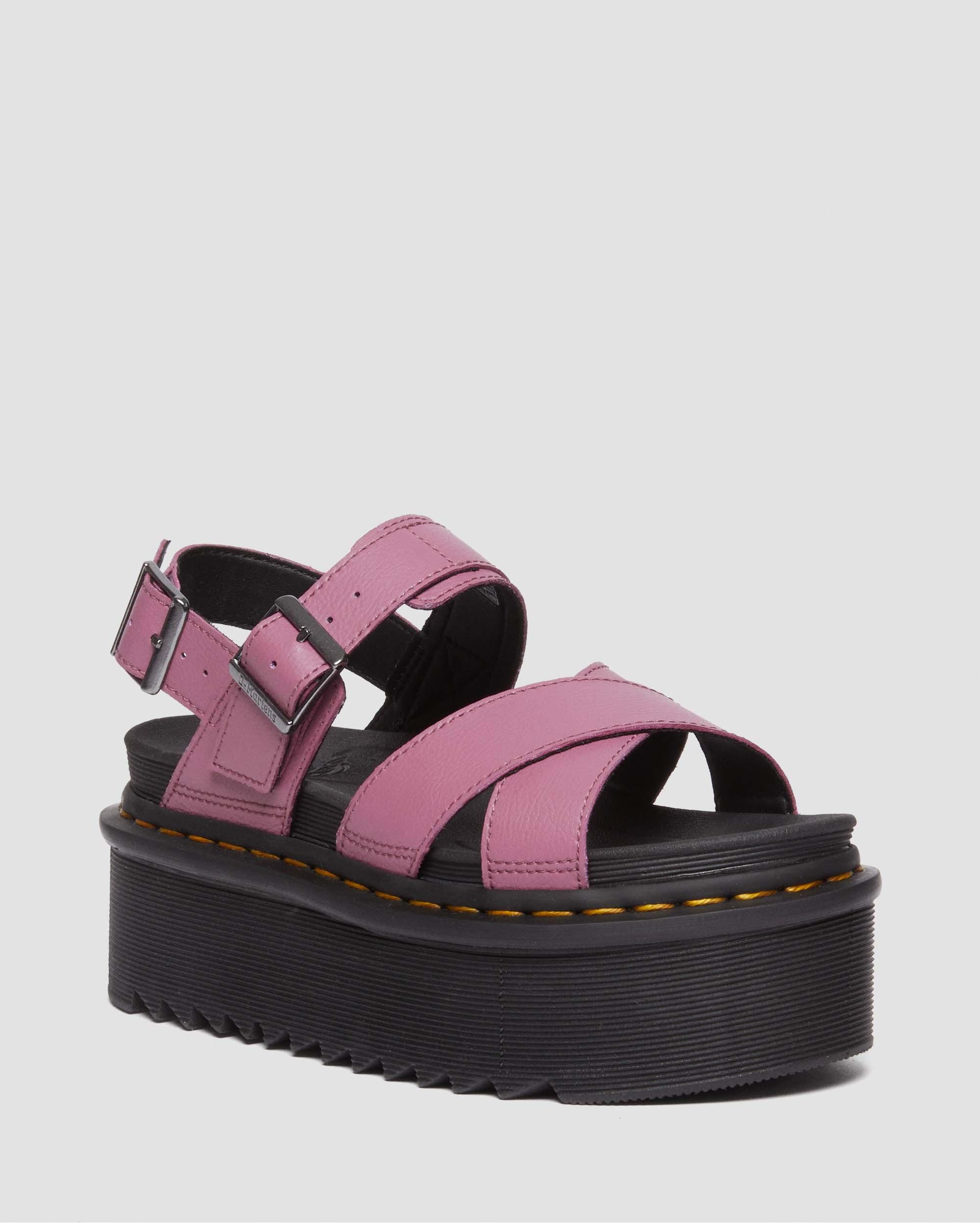 Voss II Athena Leather Strap Platform Sandals in MUTED PURPLE | Dr