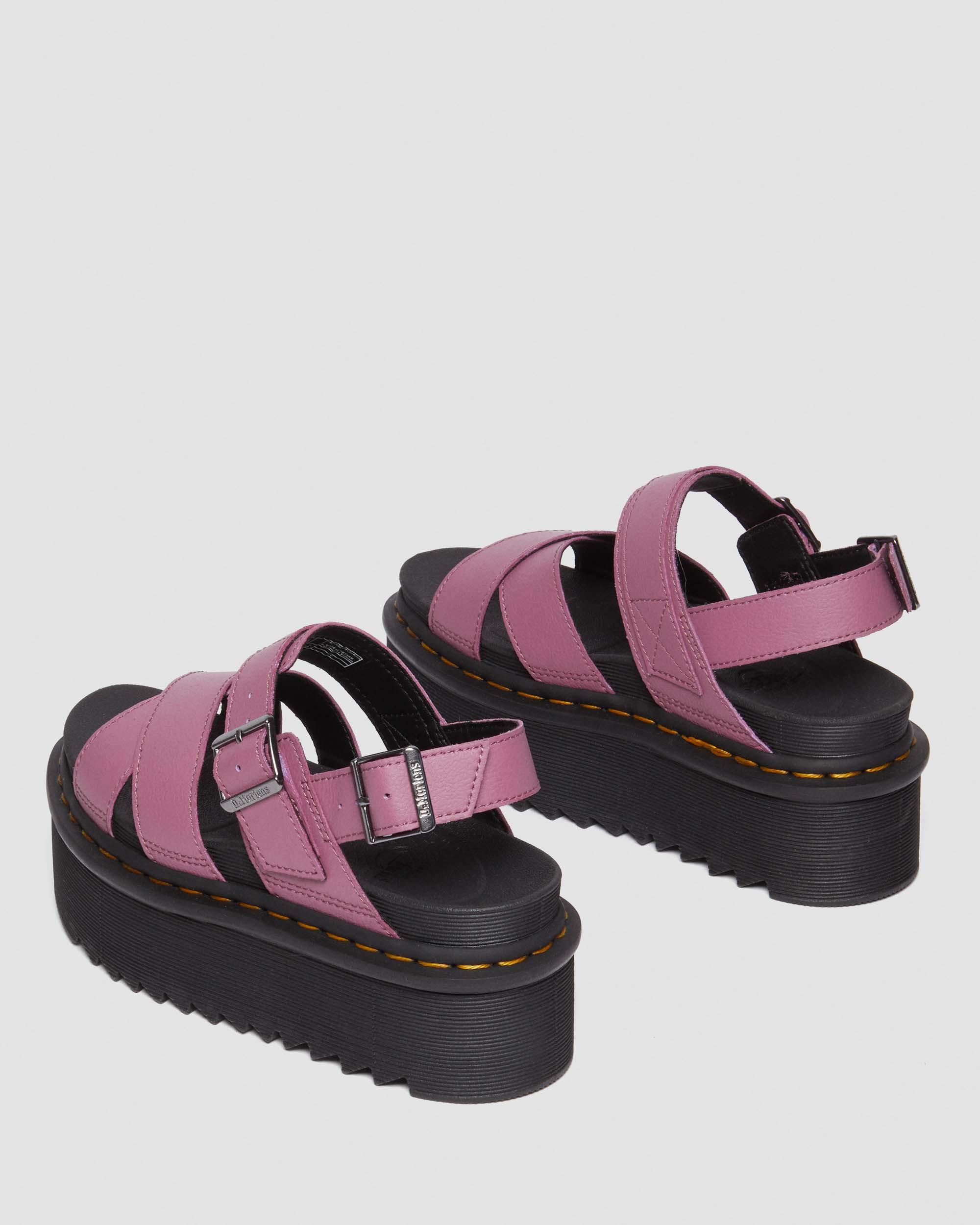 Voss II Athena Leather Strap Platform Sandals in MUTED PURPLE | Dr