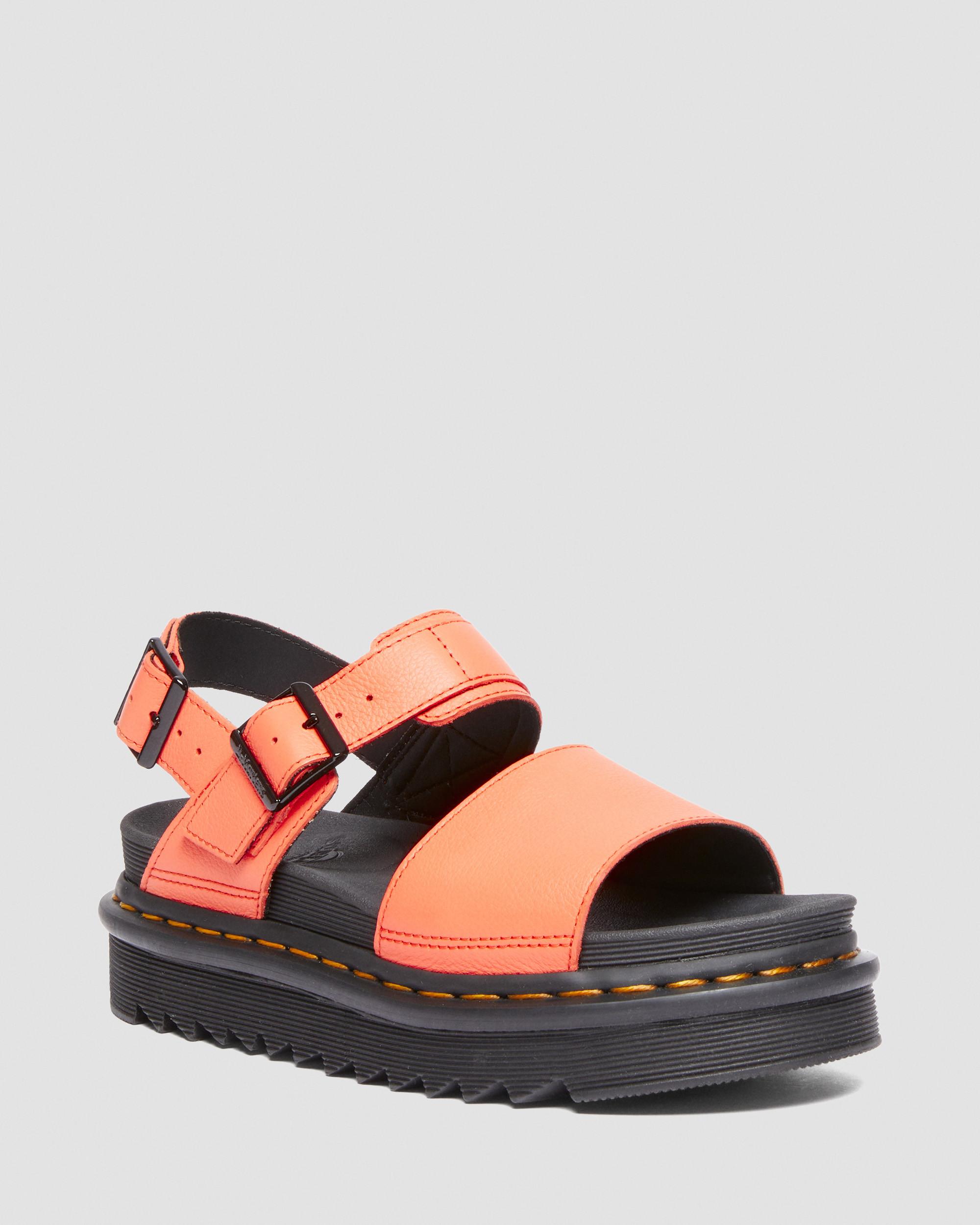 Voss Pisa Leather Strap Sandals in Coral | Dr. Martens