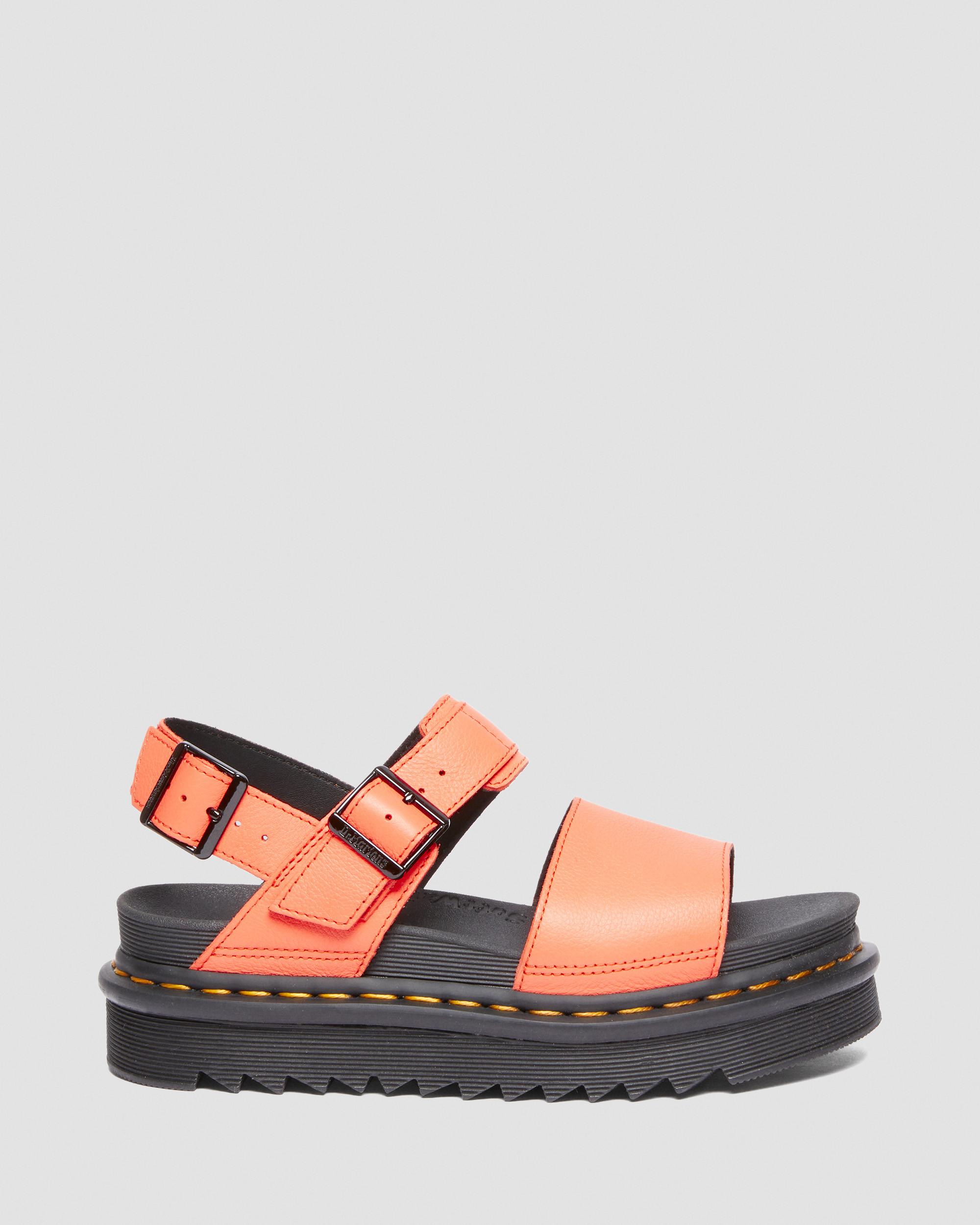 Voss Pisa Leather Strap Sandals in Coral | Dr. Martens