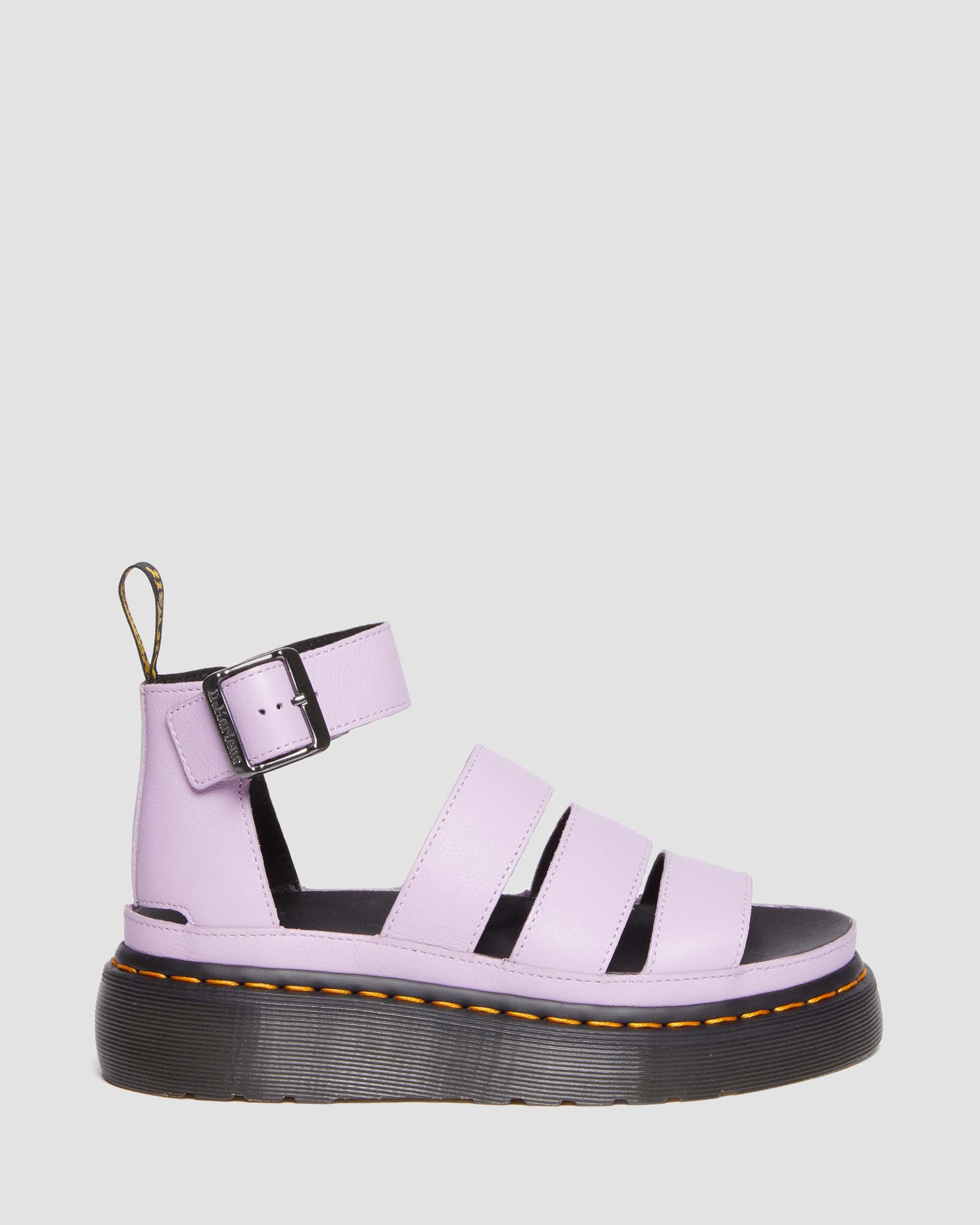 Clarissa II Pisa Leather Platform Strap Sandals in Lilac | Dr. Martens